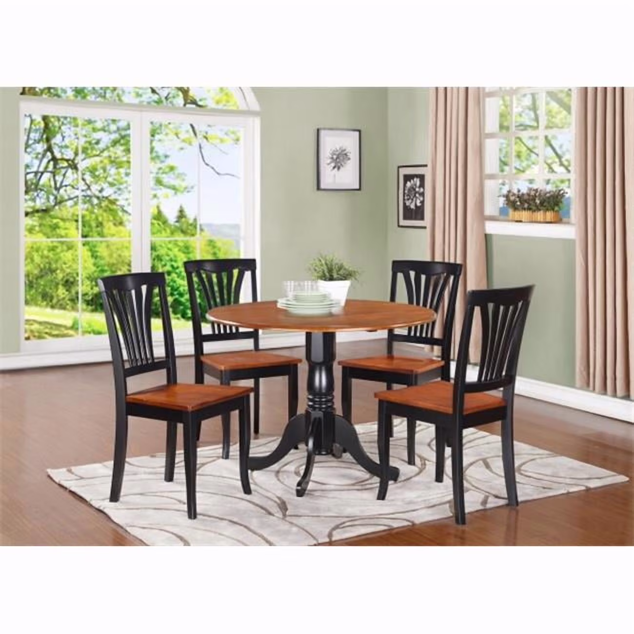 East West Furniture 3  Pc  Kitchen  nook  Dining  set-Kitchen  Table  and  2  Kitchen  Chairs