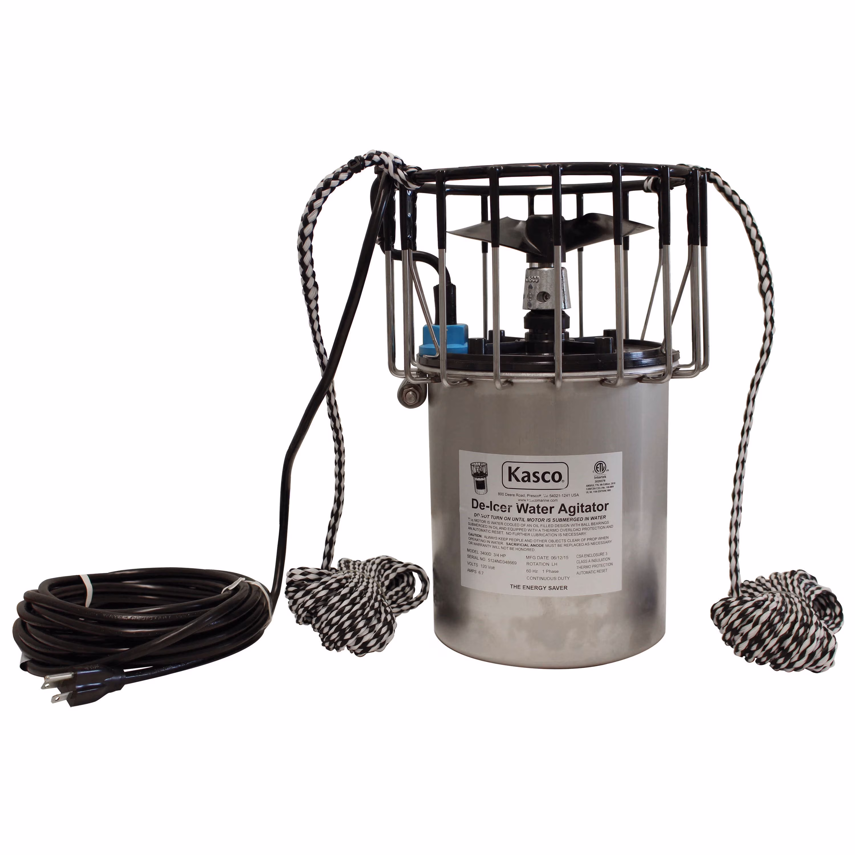 Kasco Deicer 3/4 HP Lake & Pond De-icer 120V �C Single Phase with 50 Ft Electric Power Cord | Water Deicer for Ponds, Lakes & Dock Bubbler