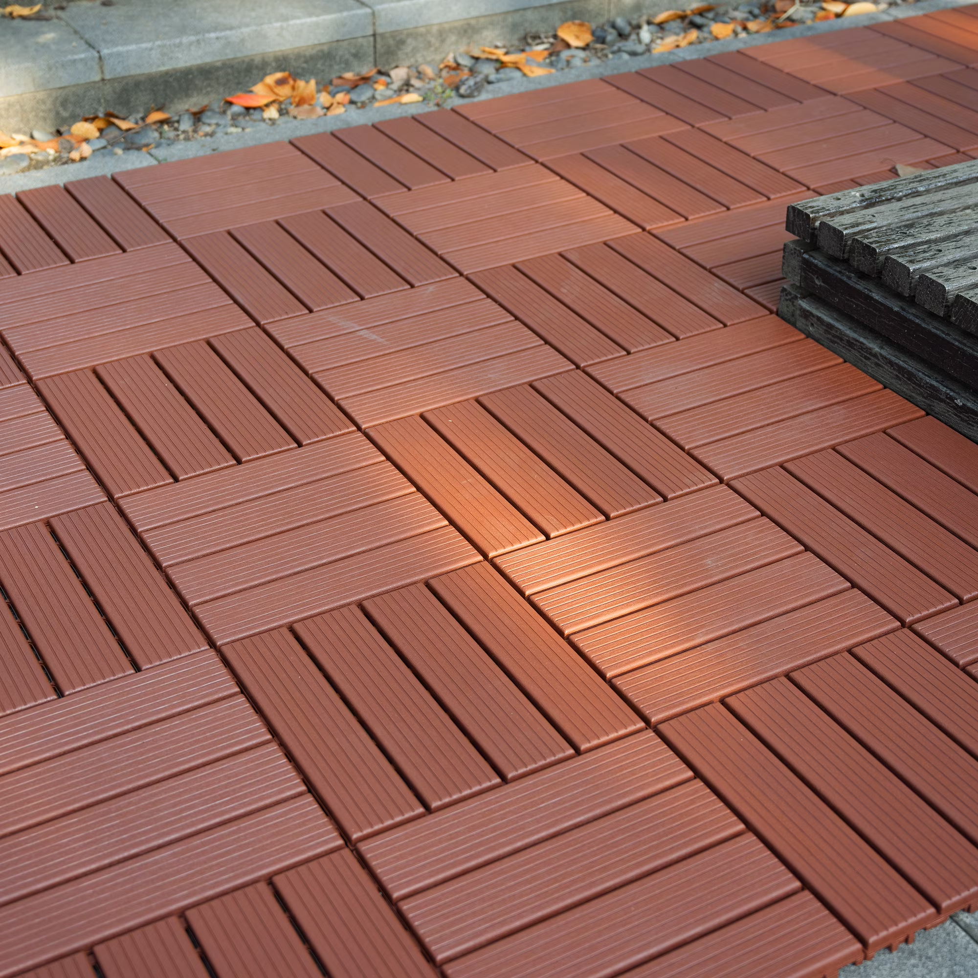 Ataucjin Interlocking Deck Tiles, 44 Pack Patio Deck Tiles, All Weather Use, 12"x12" Waterproof Outdoor Patio Floor Decking Tiles For Porch Poolside Balcony Backyard