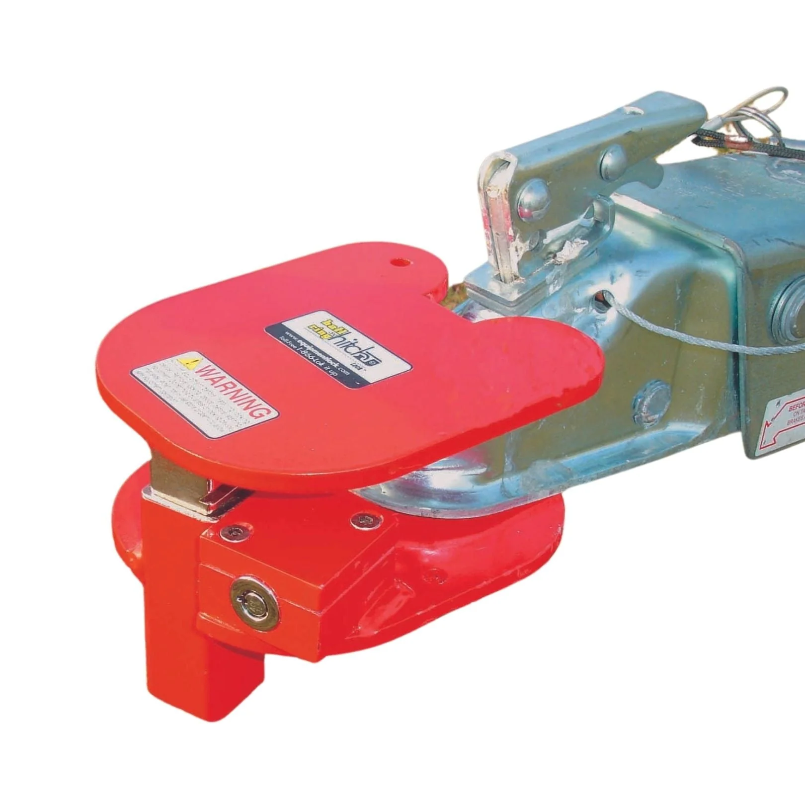 Equipment Lock Co.:  Ball and Ring Hitch Lock-Keyed: Universal Trailer Hitch Lock