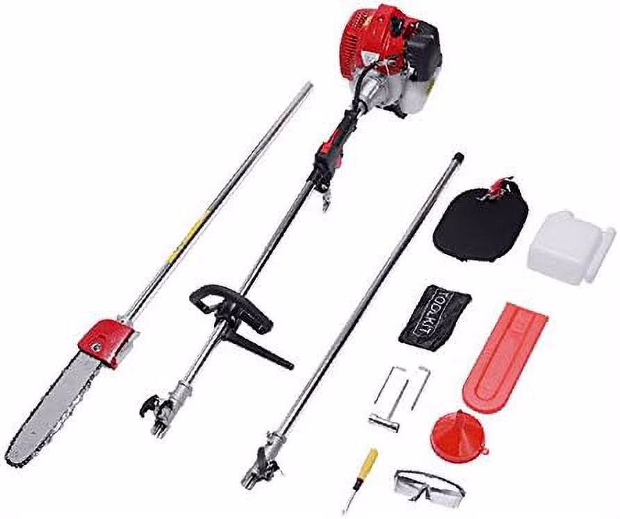 42.7CC Gas Powered Pole Saws 2-Stroke Gas Pole Saws For  Trimming with Single-Cylinder and Air-Cooled, Pole Chainsaw Suitable for Pruning Branches and Leaves in Orchards and Urban Greenery