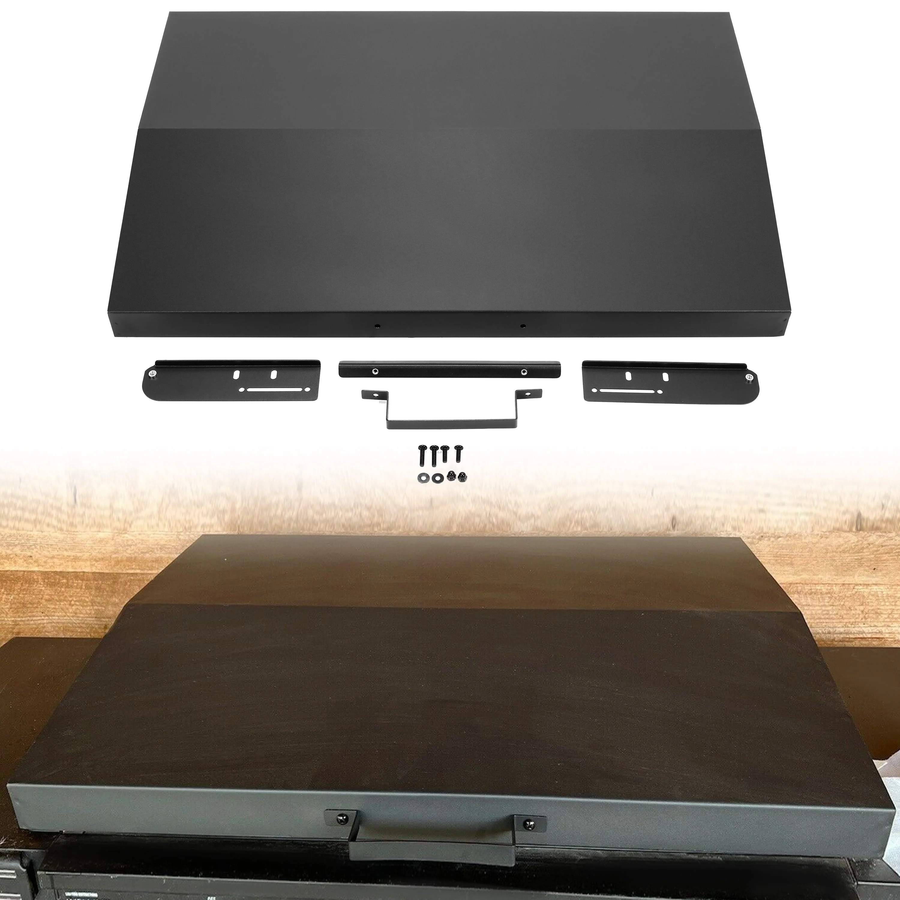 HECASA 36" Hinged Griddle Lid Hard Cover for 36 inch Blackstone 36 inch Griddle Cover Flat Top Griddle with Rear Grease Collection
