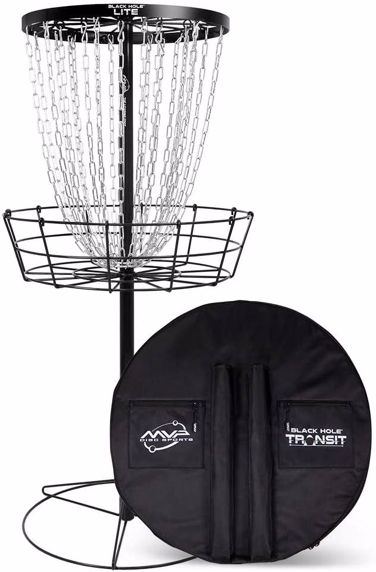 MVP Black Hole Lite 24-Chain Disc Golf Basket w/ Transit Bag