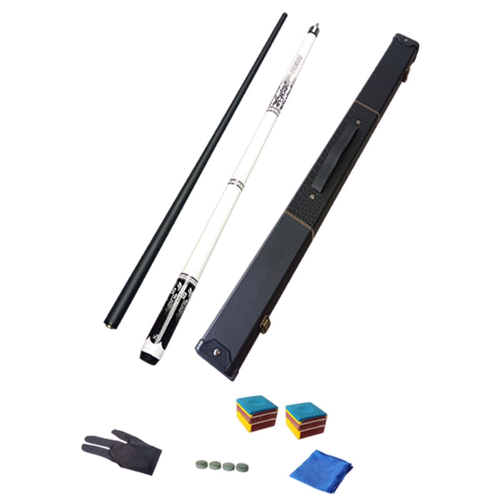 GARENDE 1/2 Detachable Pool Cue Set 1.3cm Tip Billiard Stick Kit for Adults Training Flannel Case