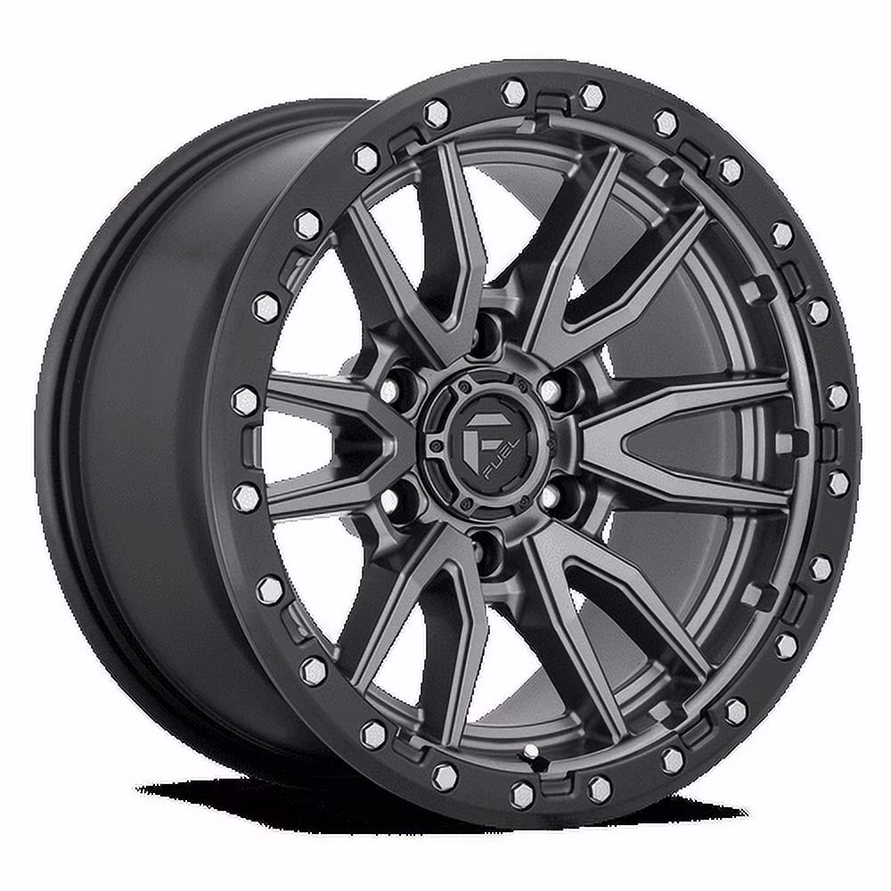 Fuel 1PC Aluminum Rim D680 REBEL 18X9in Matte Gun Metal Black Bead Ring Finish, D68018908457