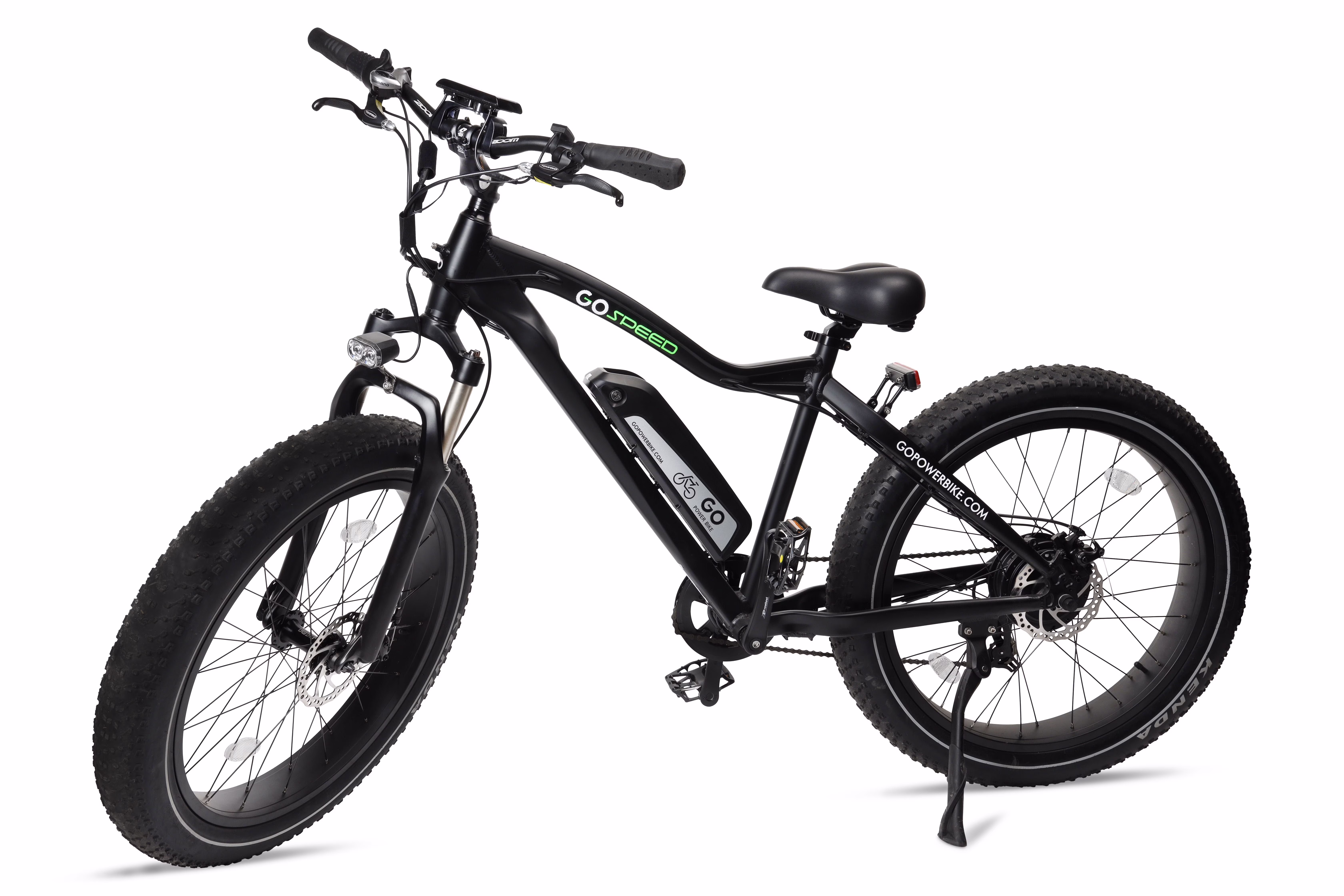 GoPowerBike GoSpeed 750W Electric Mountain Bicycle with All-Terrain Fat Tires, 20mph Top Speed and up to 36 Miles (B101BLK)