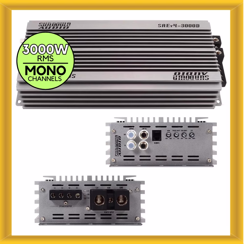 Sundown Audio SAEV4-3000D Monoblock 3000W RMS 1-Ohm Stable Class-D Amplifier