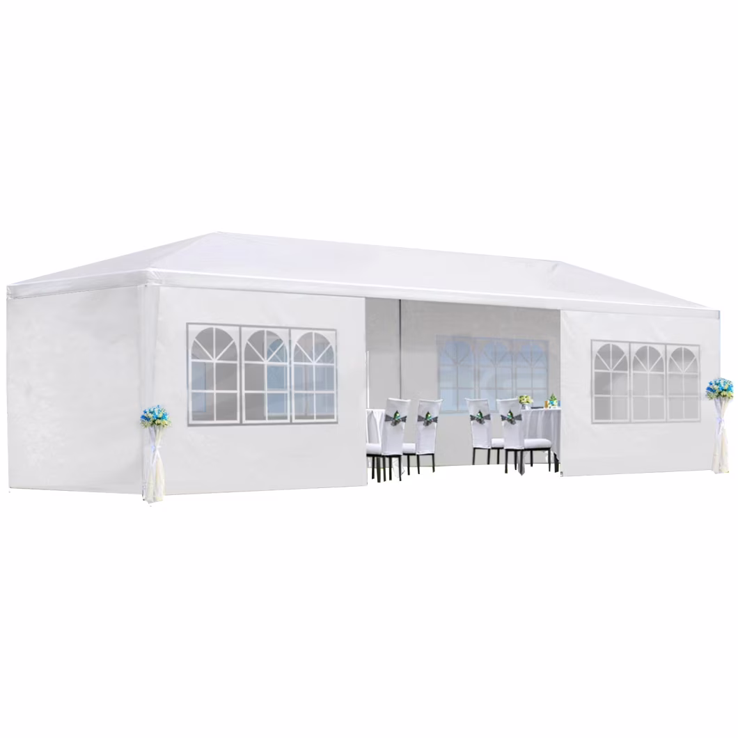 10x30 Canopy Tent with 8 Removable Sidewalls, UV Waterproof Wedding Canopy Gazebo, Heavy Duty Easy Set-up Gazebo Event Canopy Shelter, White