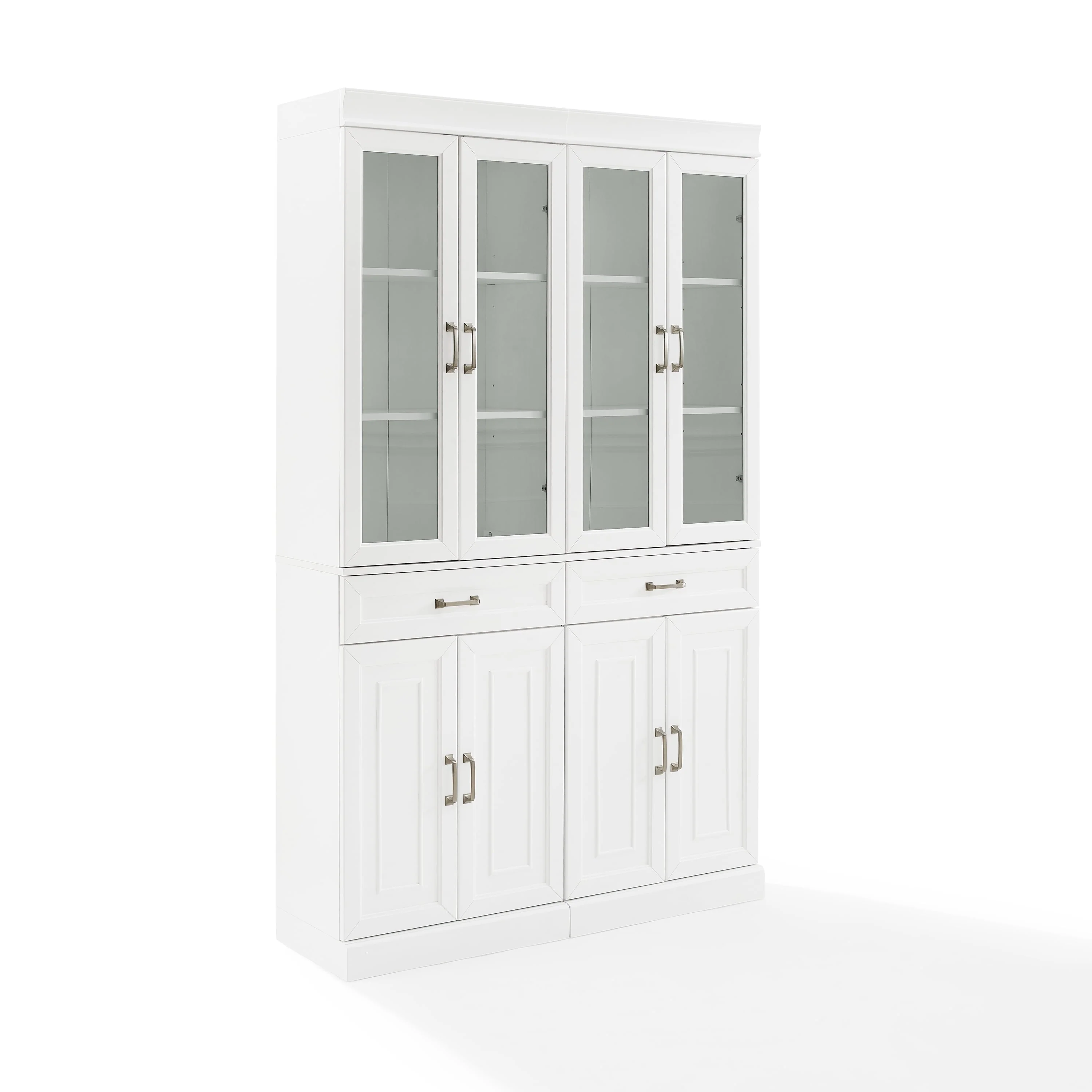 Crosley Brands Stanton 2Pc Glass Door Pantry Set White - 2 Pantries
