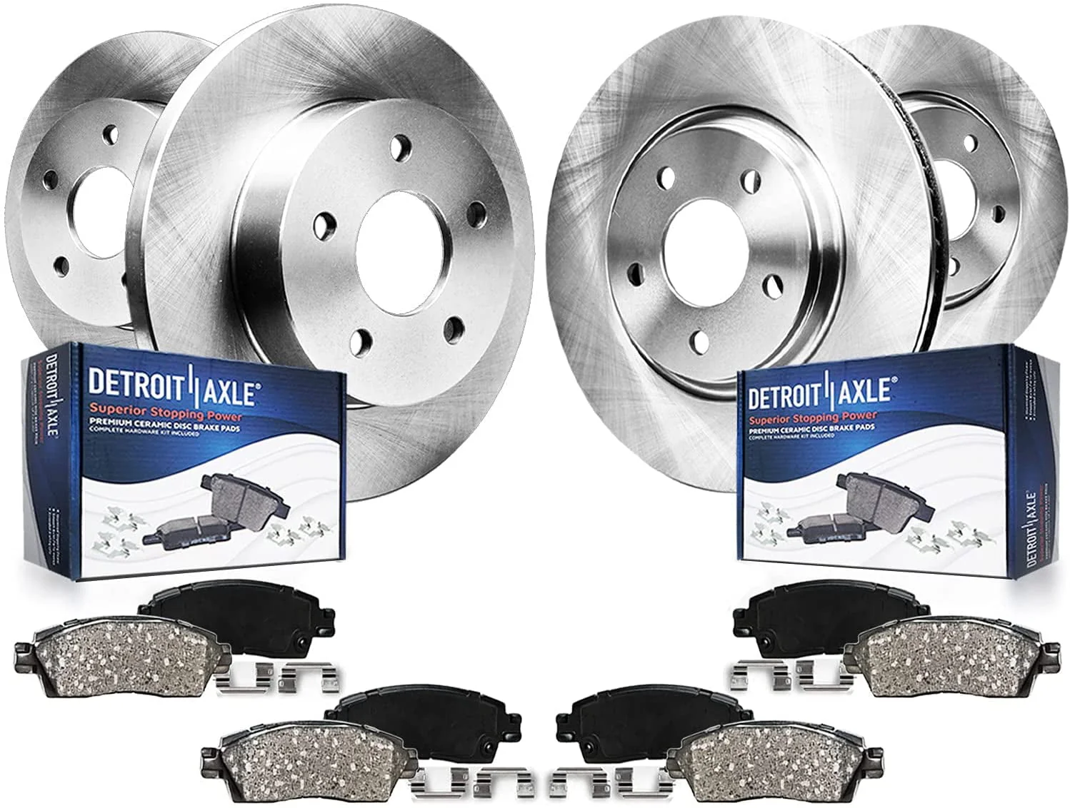 Detroit Axle - Brake Kit for 2014-2019 Nissan Altima 11.65" inch Front & 11.46" inch Rear Disc Brake Rotors 2014 2015 2016 2017 2018 2019 Replacement Ceramic Brakes Pads