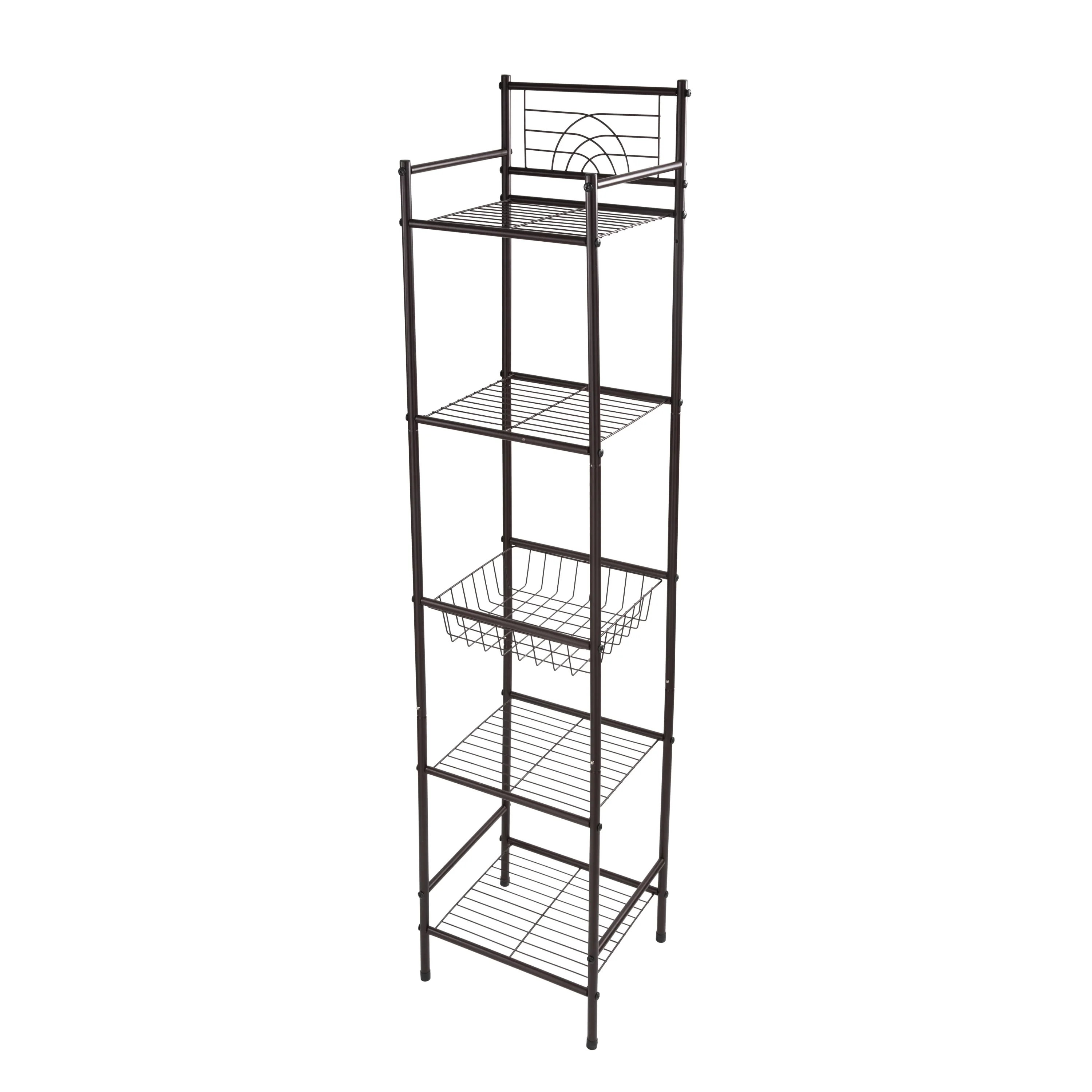 Bath Bliss 11.61"W x 12.99"D x 58.46"H 5-Shelf Storage Shelf, Bronze