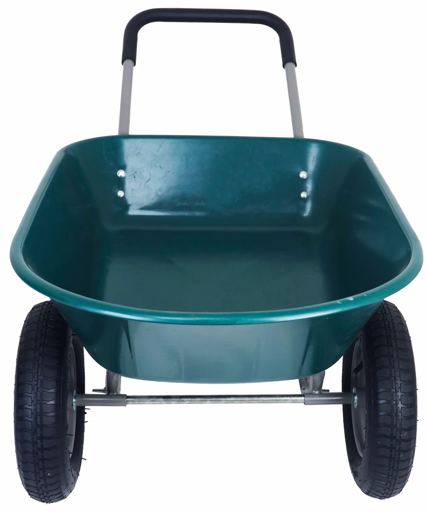 GIANNA Dual-Wheel Garden Cart, Heavy-Duty Yard Wheelbarrow with Built-in Stand for Lawn, Gardening, and Construction �C Green