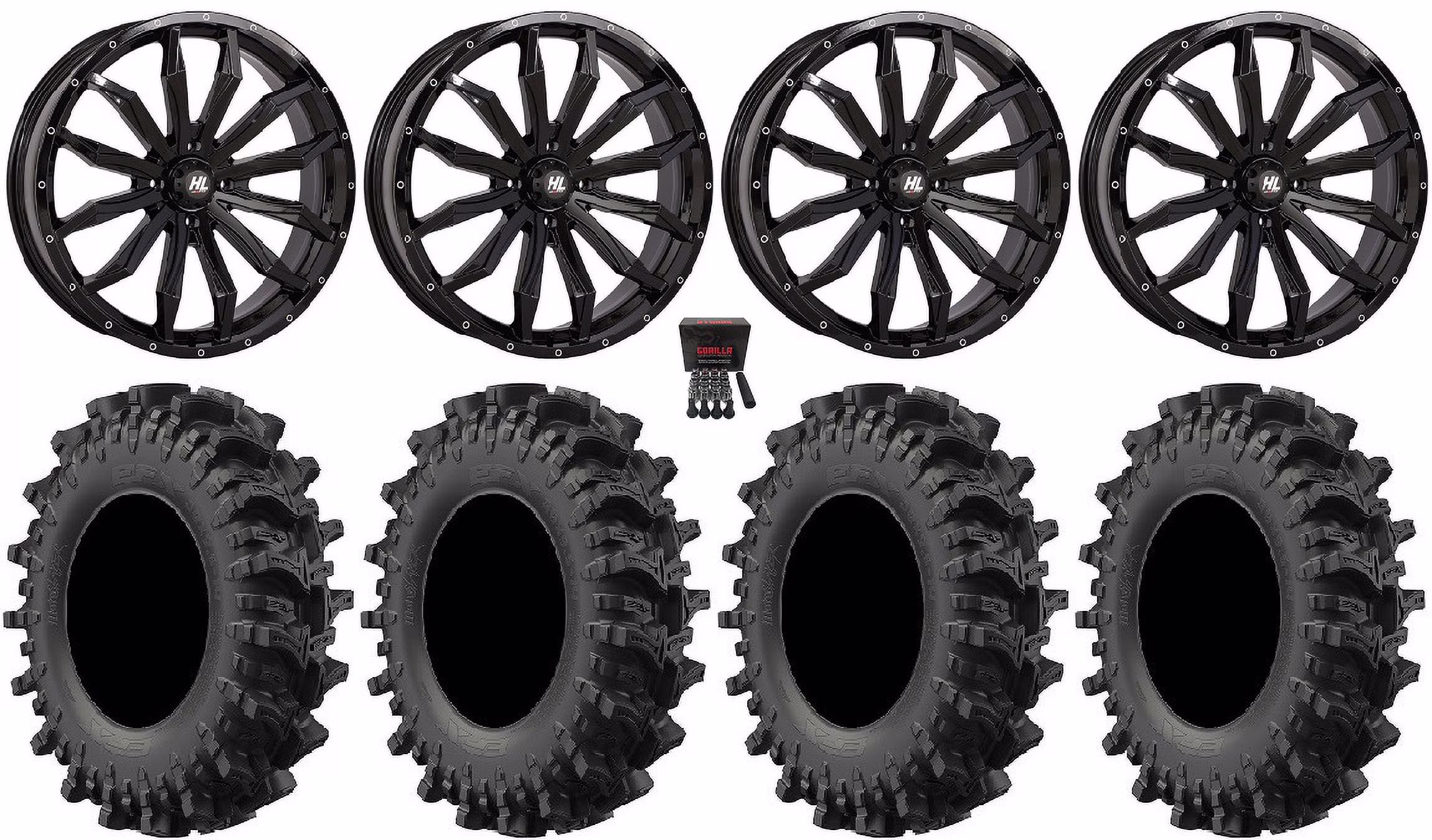 High Lifter HL21 22" Wheels Black 33" MotoSlayer Tires Polaris RZR XP 1000 / PRO XP / Ranger XP 900/1000