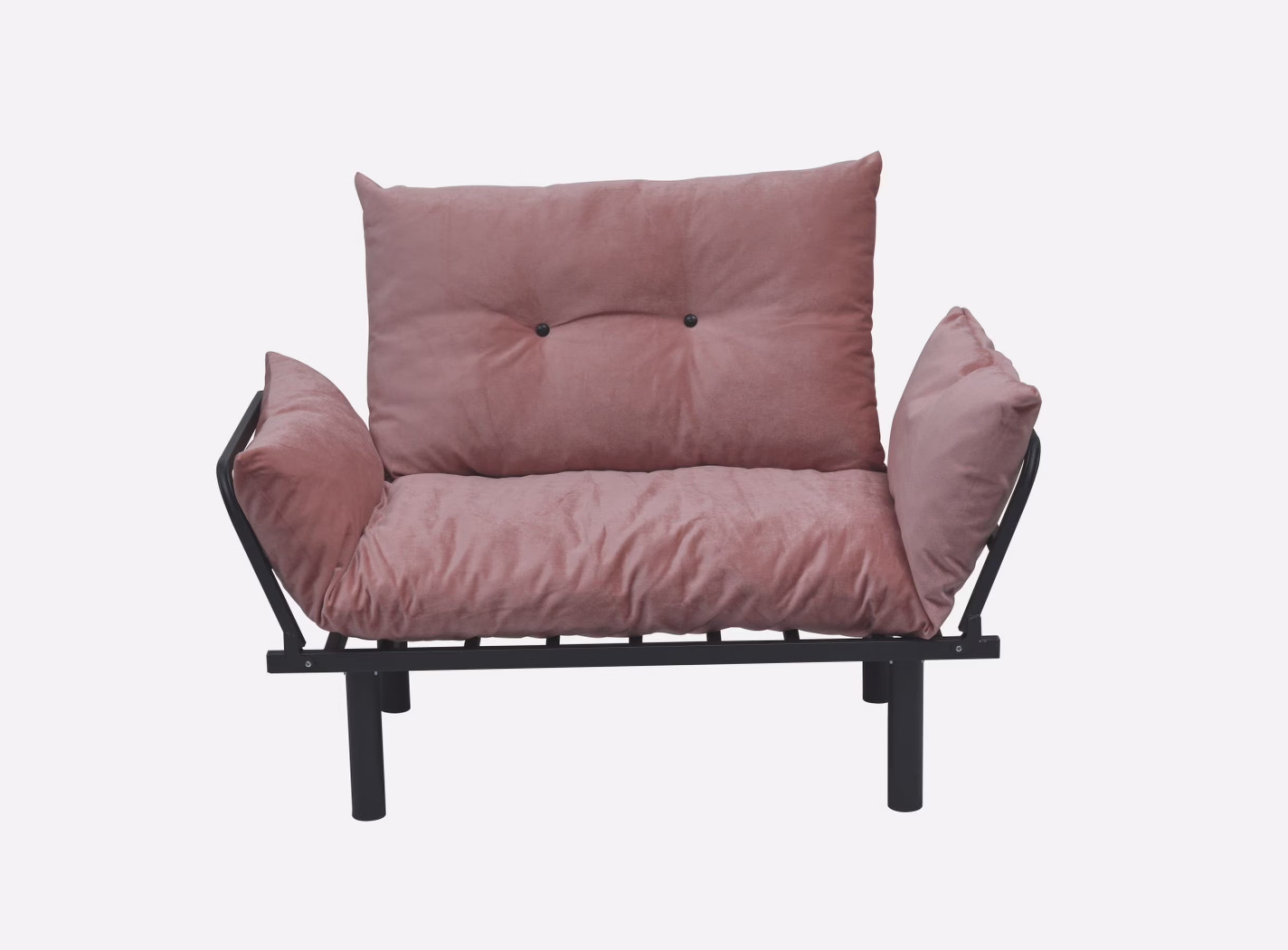JINS&VICO Futon Love Seats with Adjustable Backrest, 2 Seat Convertible Sofa for Living Room, Small Space, Offices, Dorm, Studio,Sofa Chair(Pink)