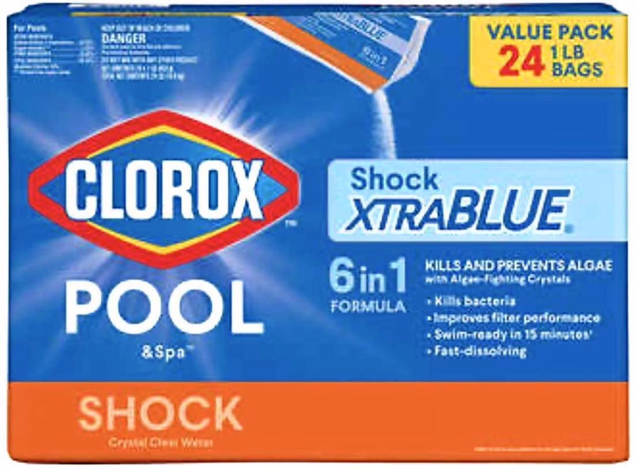 Clorox Pool&Spa Shock XtraBlue for Swimming Pool (24 1-lb Bags) White