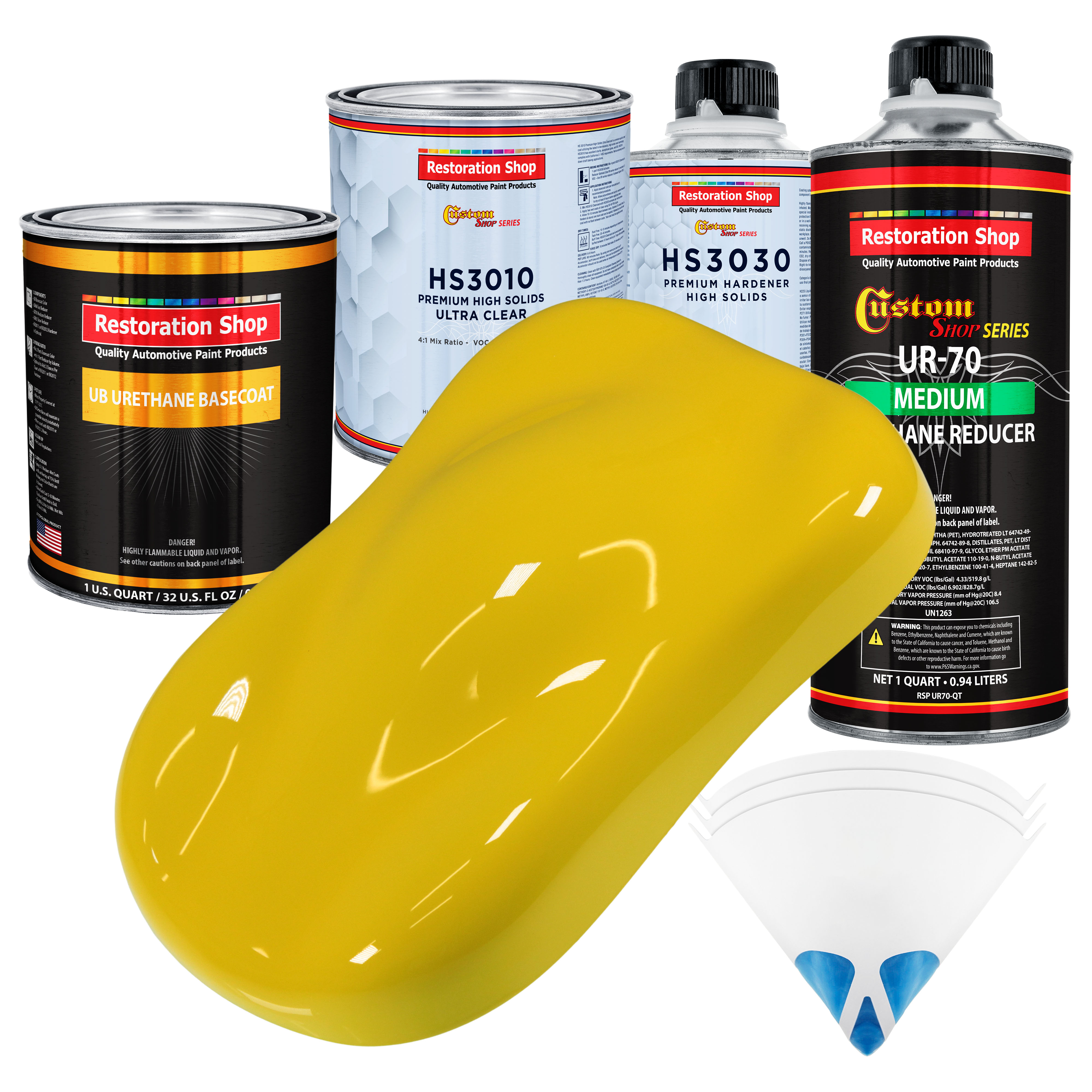 Electric Yellow Premium Quart URETHANE BASECOAT CLEARCOAT Car Auto Paint Kit