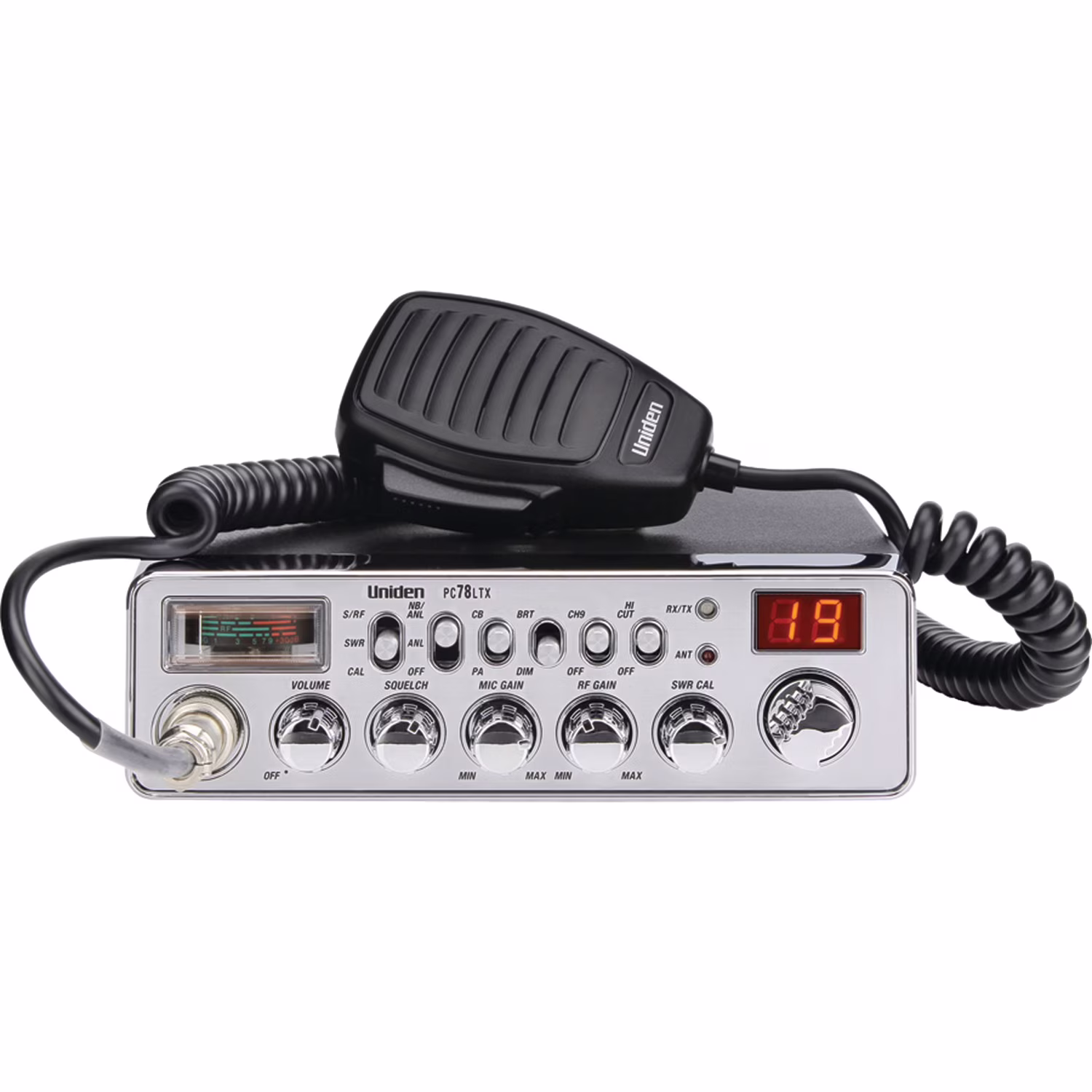 Uniden PC78LTX Bearcat 40-Channel CB Radio with SWR Meter, Chrome, PC78LTX