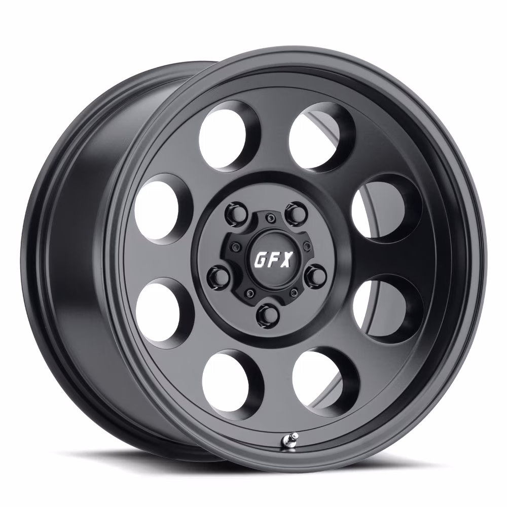 TR-16 Custom Wheel 15x8 inch 5-139.7 Bolt-Pattern -19 Offset Matte Black Rim Style 8 Hole Mod for Truck/SUV