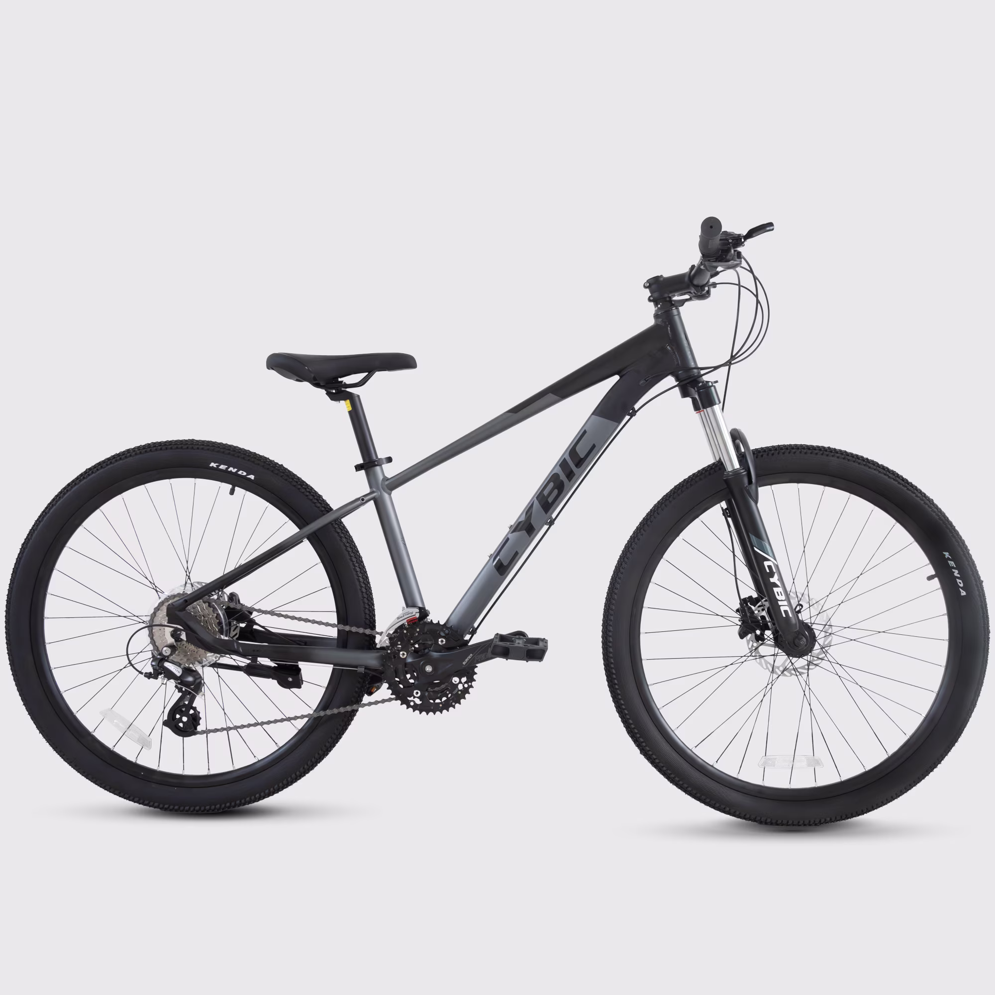 CYBIC 27.5" Mountain Bikes with Aluminum Alloy Frame Shimano 27 Speeds Bicycle,Disc Brake and Front Suspension Bikes,Grey Silver
