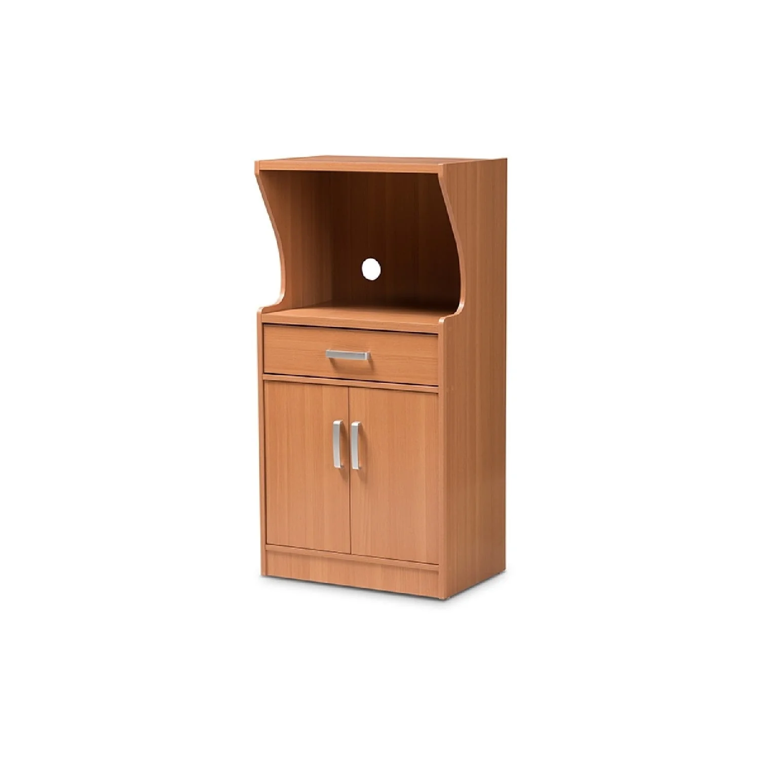 Baxton Studio Lowell Modern and Contemporary Brown Wood Finish Kitchen Cabinet