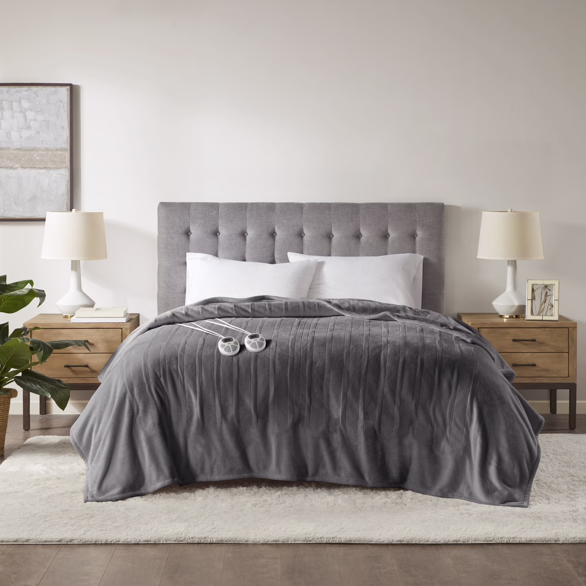 Serta Gray Polyester  Electric Blanket, Queen