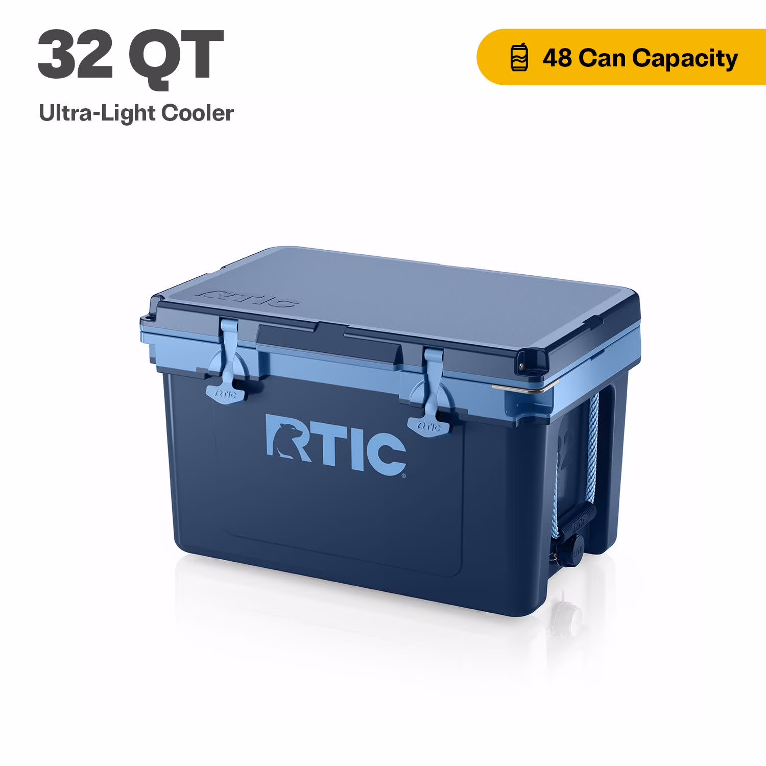 RTIC 32 QT Ultra-Light Hard-Sided Ice Chest Cooler, Fits 48 Cans, Navy & Denim