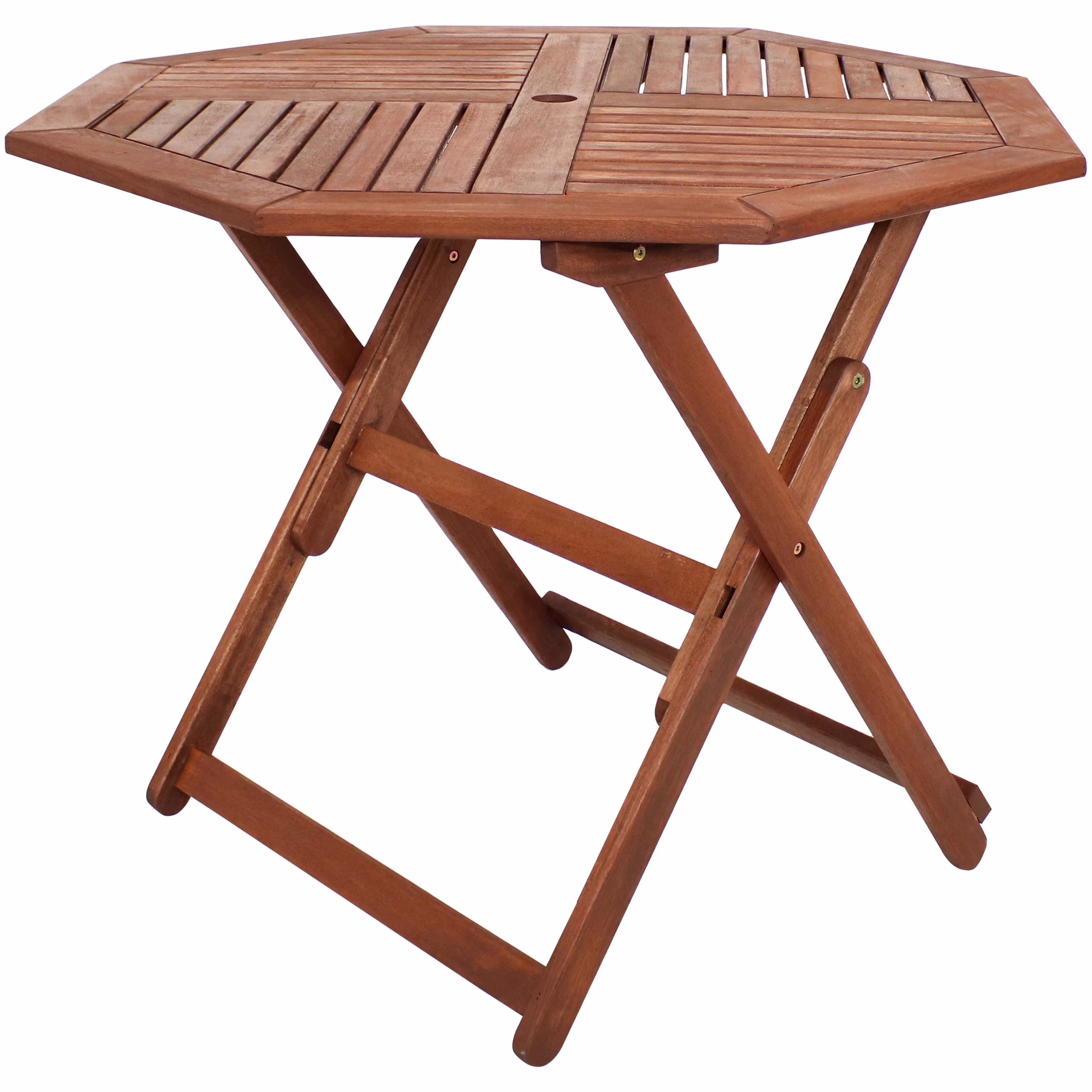 Sunnydaze 35.5" Meranti Folding Octagon Outdoor Dining Table