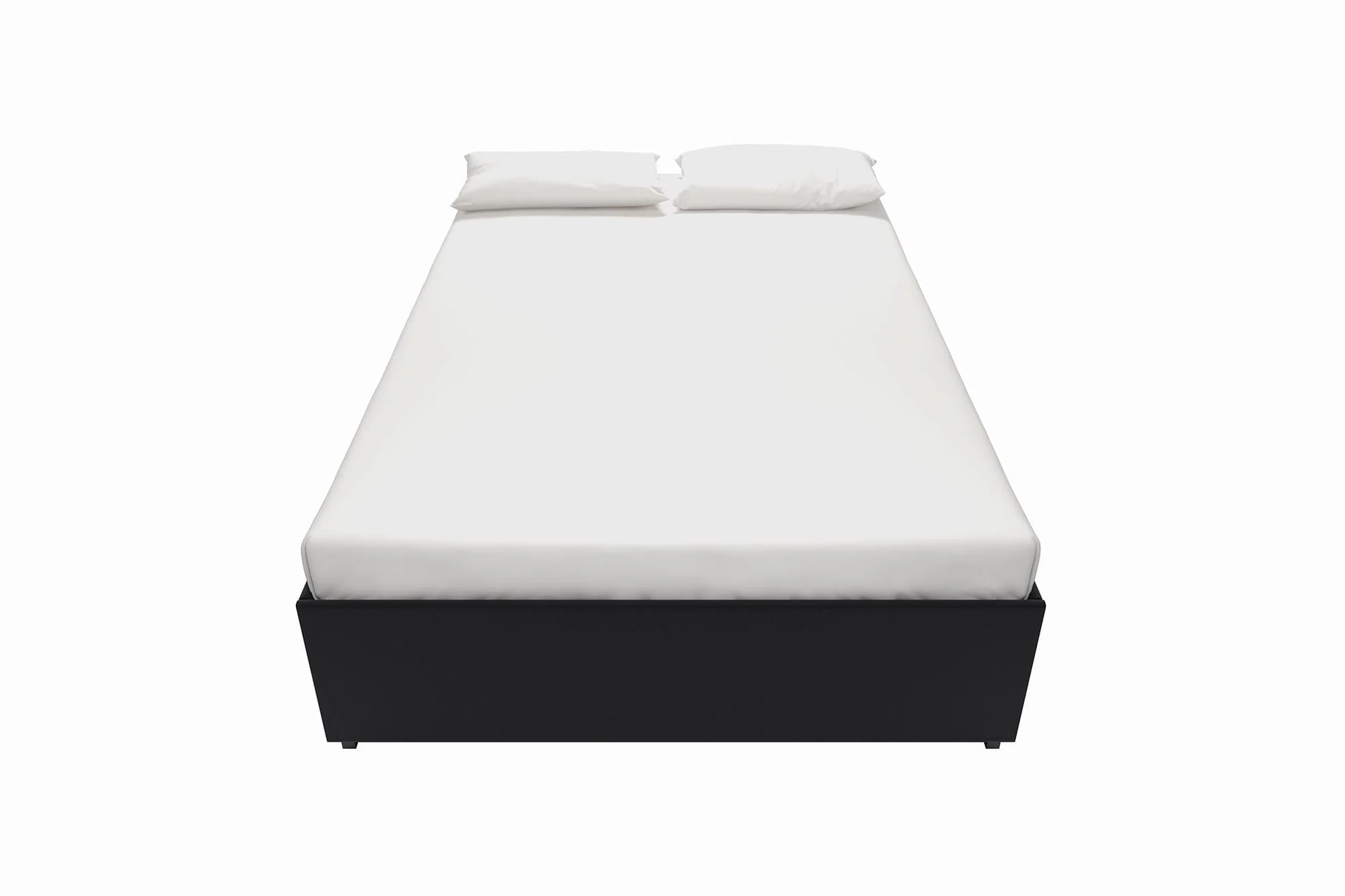 DHP Maven Platform Bed with Storage, Full, Black Faux leather