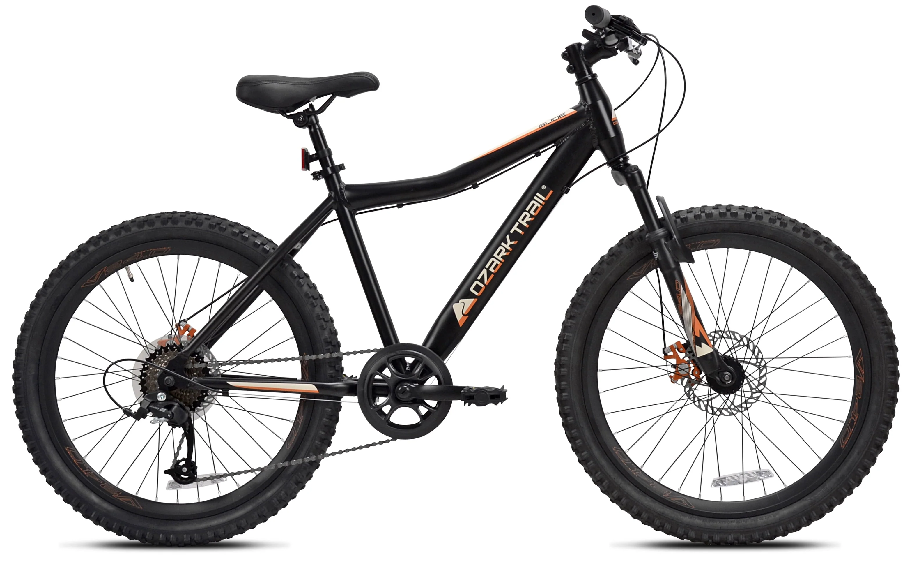 Ozark Trail 24" Glide Mountain Bike, 8 Speed, Black, Teen, Unisex