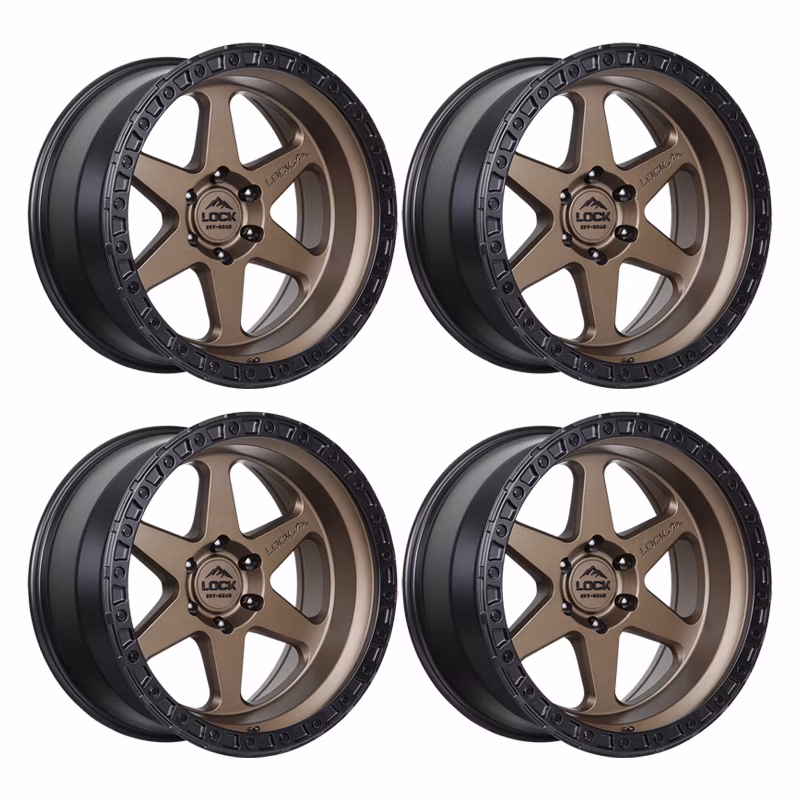 4 x Lock Offroad Olympus Matte Bronze Wheels 6x139.7 20x9 0et Truck Suv Rims