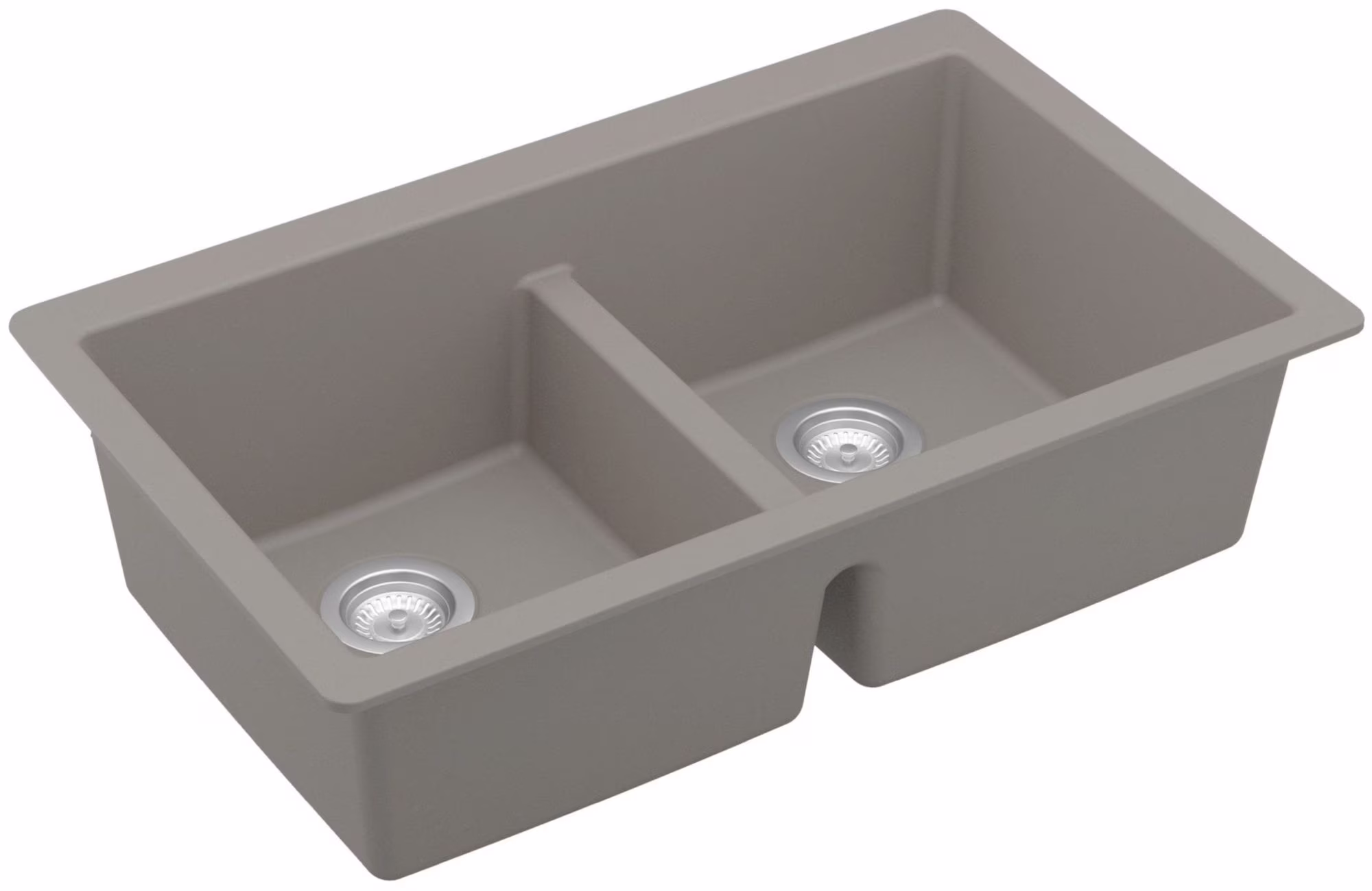 Karran Usa QU-810-CN Quartz Qu 32" Undermount Double Basin Quartz Composite Kitchen Sink in Concrete