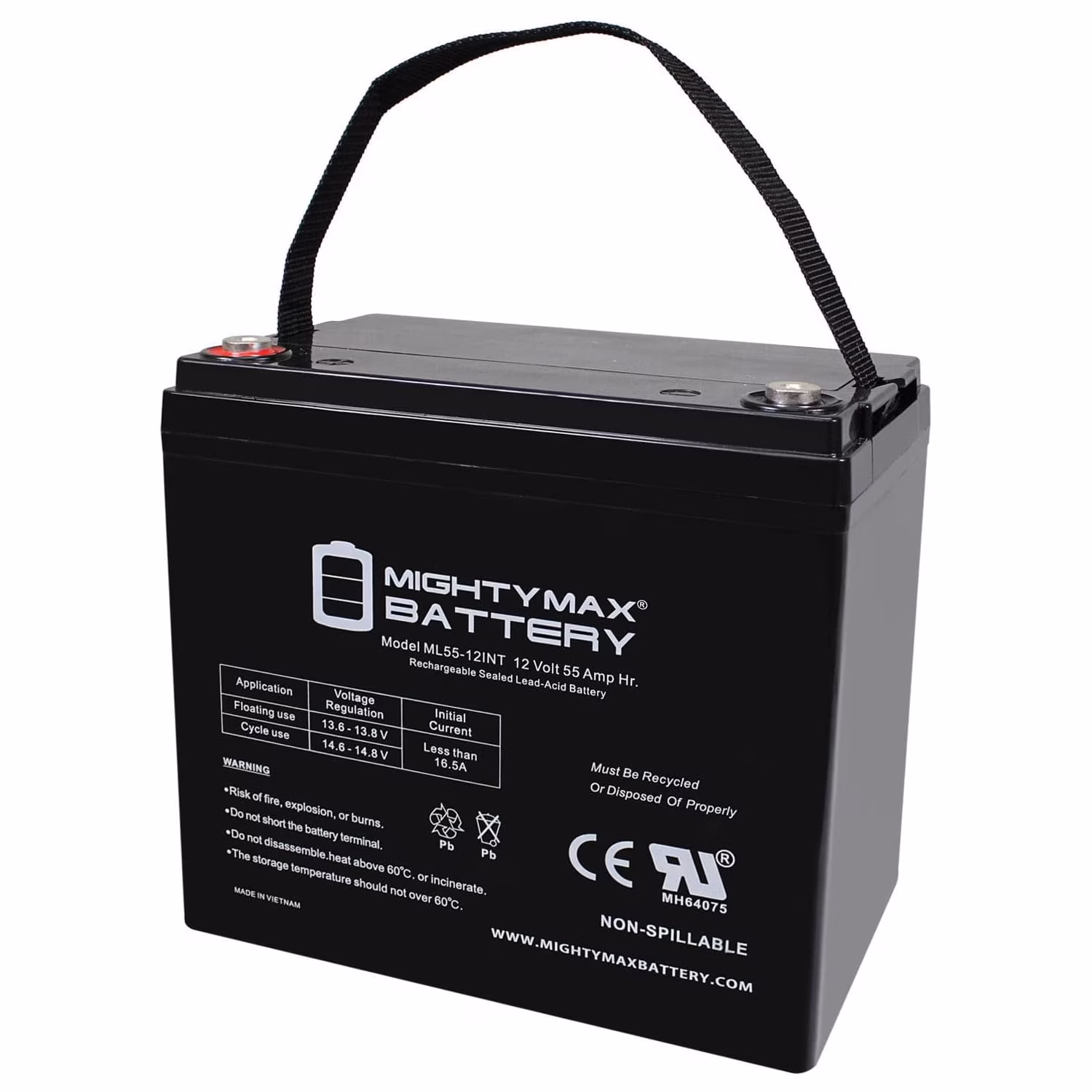 12V 55AH INT Battery Replacement for CCA500 CA525 (51R-60-500)