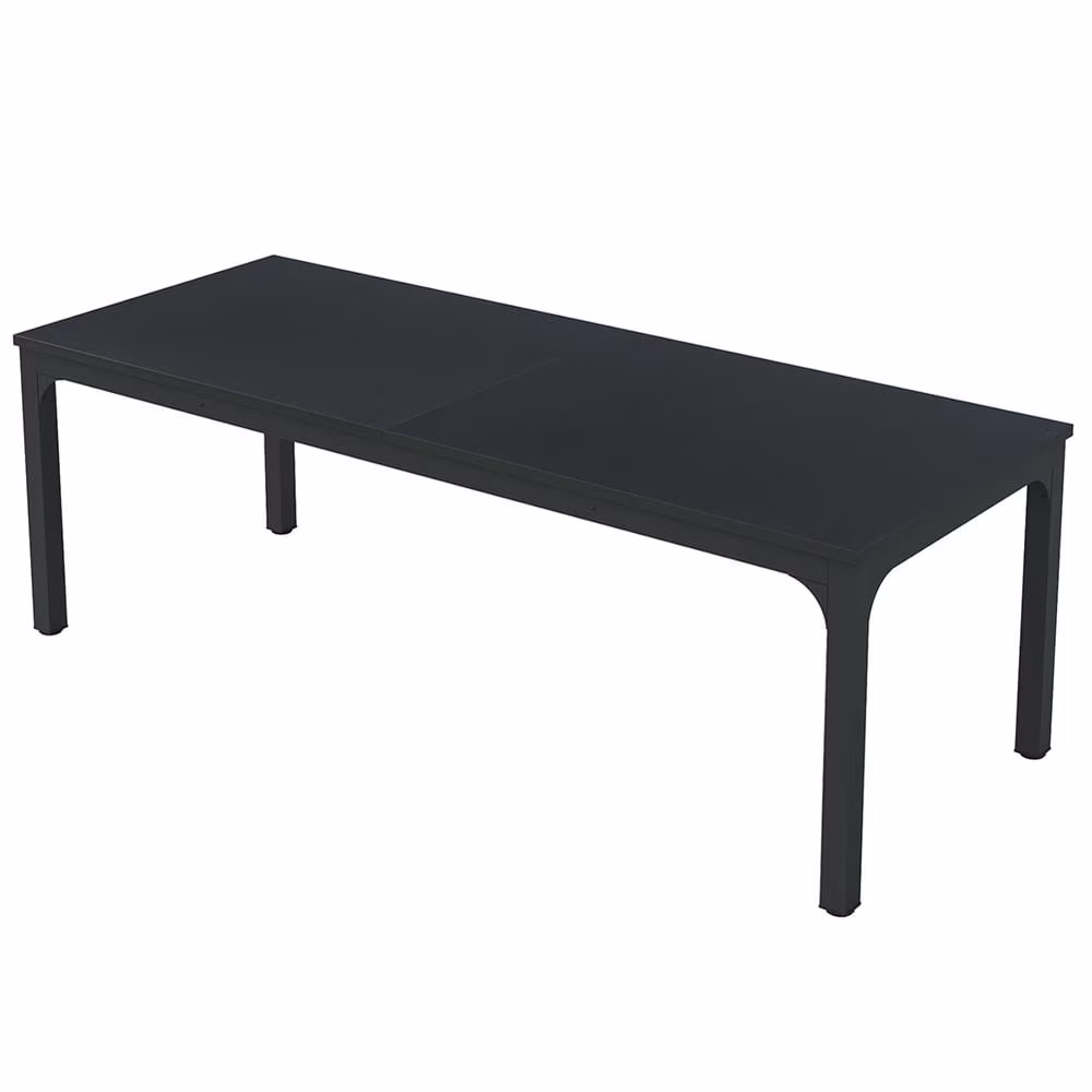 Kepooman Dining Table, Kitchen Table,Rectangular Dining Table, 78 inch Long Kitchen Table for 6-8 People, Black
