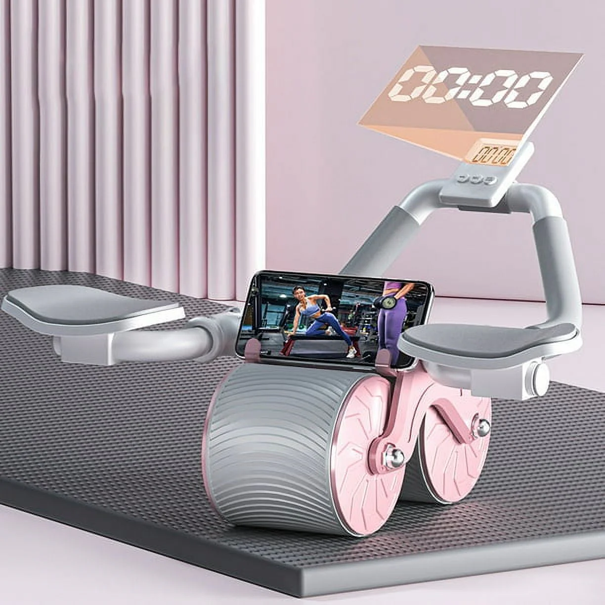 KDMLR 2023 New with Automatic Rebound Ab Abdominal Exercise Roller with Elbow Support and Timer, abs roller wheel core exercise equipment,Perfect Core Exercise Equipment for Home Workouts
