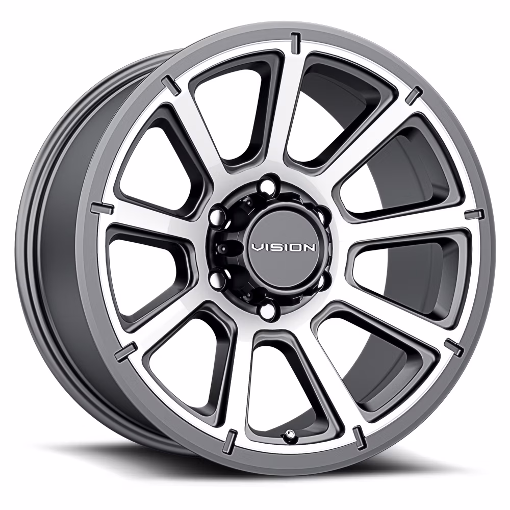 18x9 Vision Off-Road 353 Turbine Gunmetal Machined Wheel 5x150 (12mm)