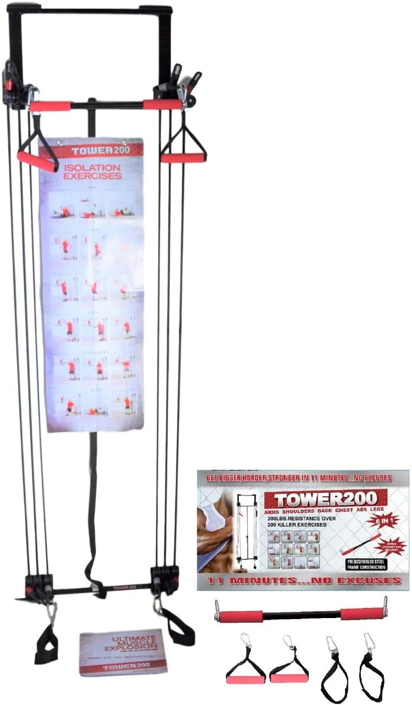 Tower 200 Complete Door Gym Full Body Workouts Fitness Exercise Home Gym Pull-Up Bar