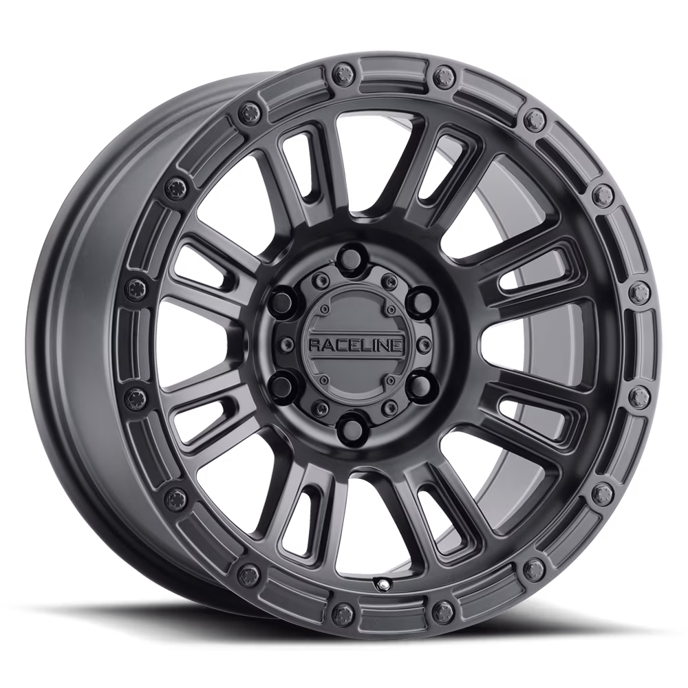 Raceline 956B-COMPASS 17" Cast Aluminum Wheel, COMPASS SATIN BLACK 17X8 5X114.3 +30mm