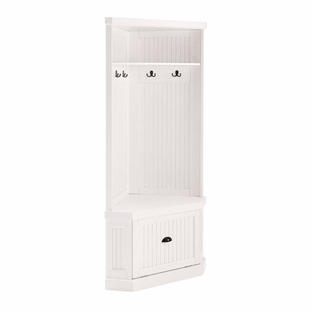 Crosley Seaside Hall Tree-Finish:Distressed White,Style:Corner
