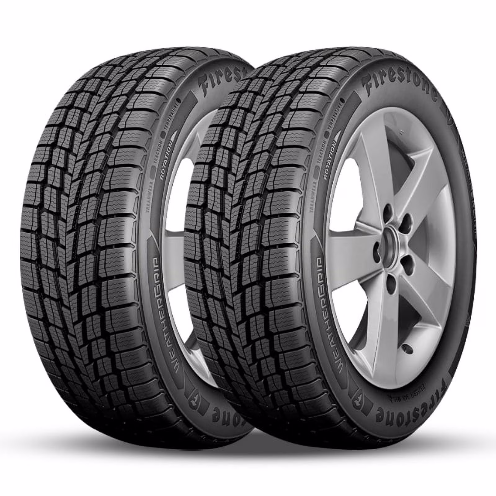 2 Firestone Weathergrip 225/60R18 100H 640AA ALL WEATHER Tires 65K Mile Warranty FS009169 / 225/60/18 / 2256018
