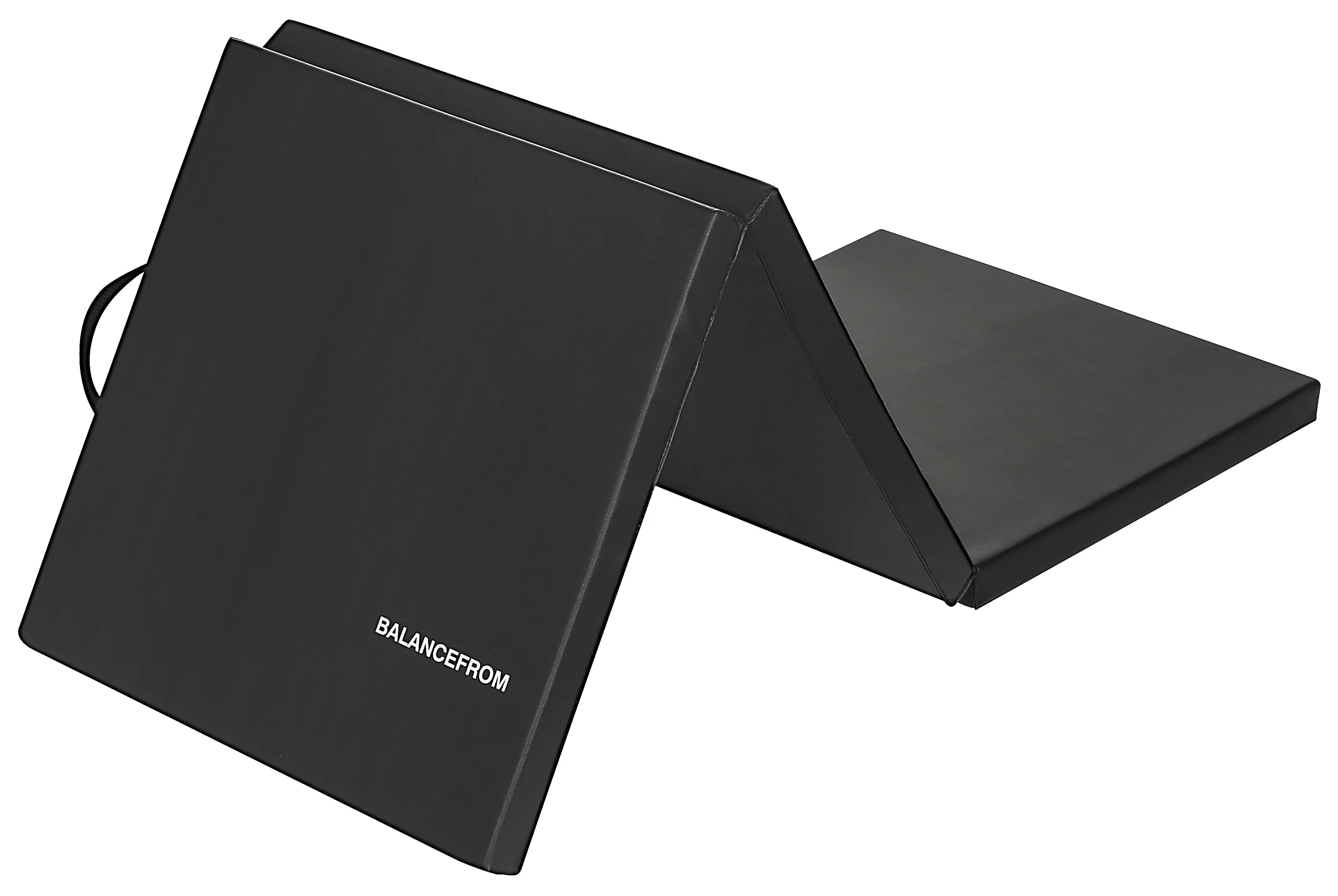 BalanceFrom 6 Ft. x 2 Ft. x 2 In. Three Fold Folding Exercise Mat with Carrying Handles for MMA, Gymnastics and Home Gym, Black