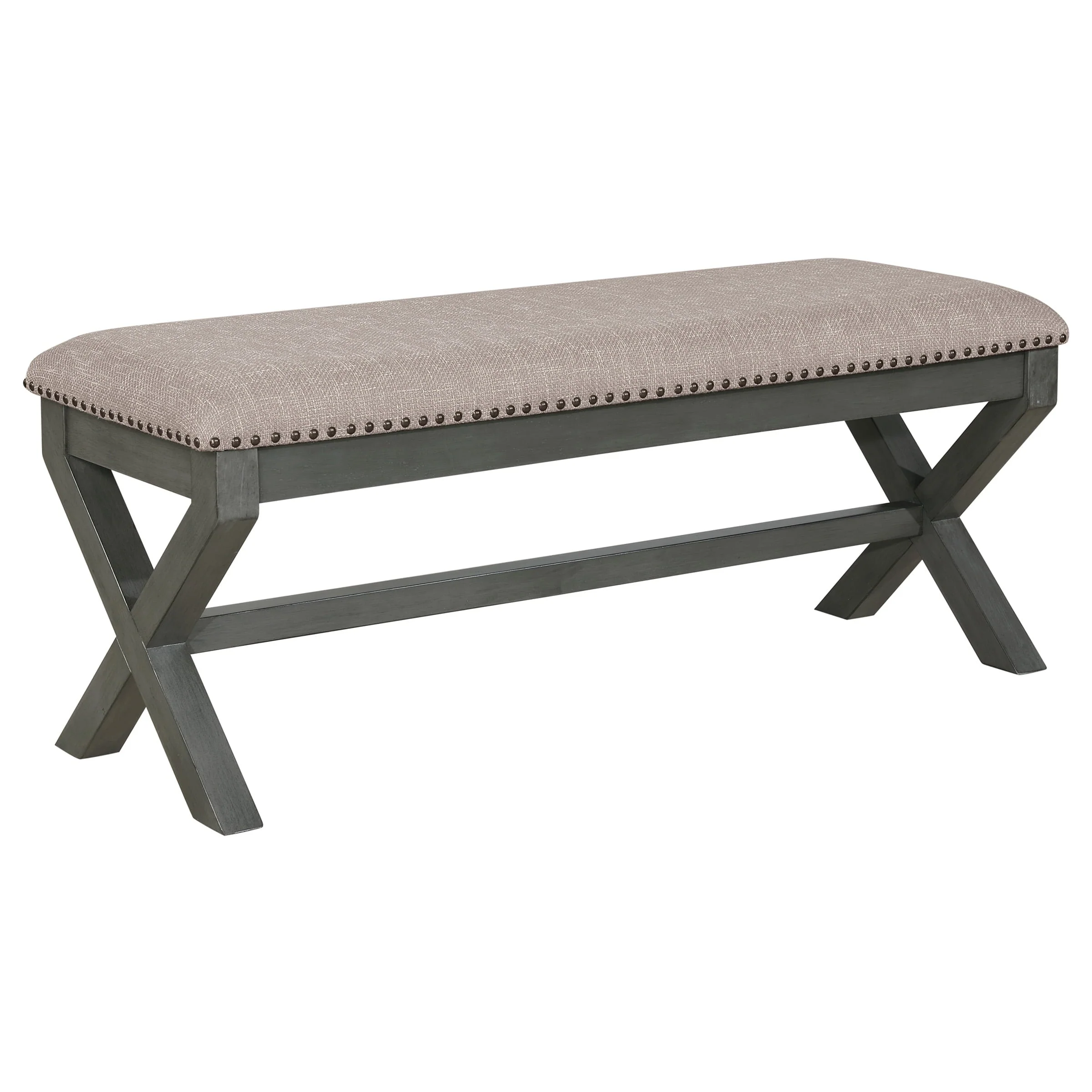OSP Home Furnishings Monte Carlo Bench, Grey