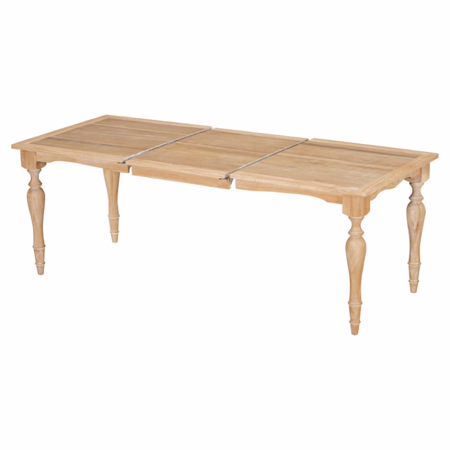 BOFANG 82.7 Inch Solid Wood Extendable Dining Table for 8, Farmhouse Kitchen Table with Removable Leaf
