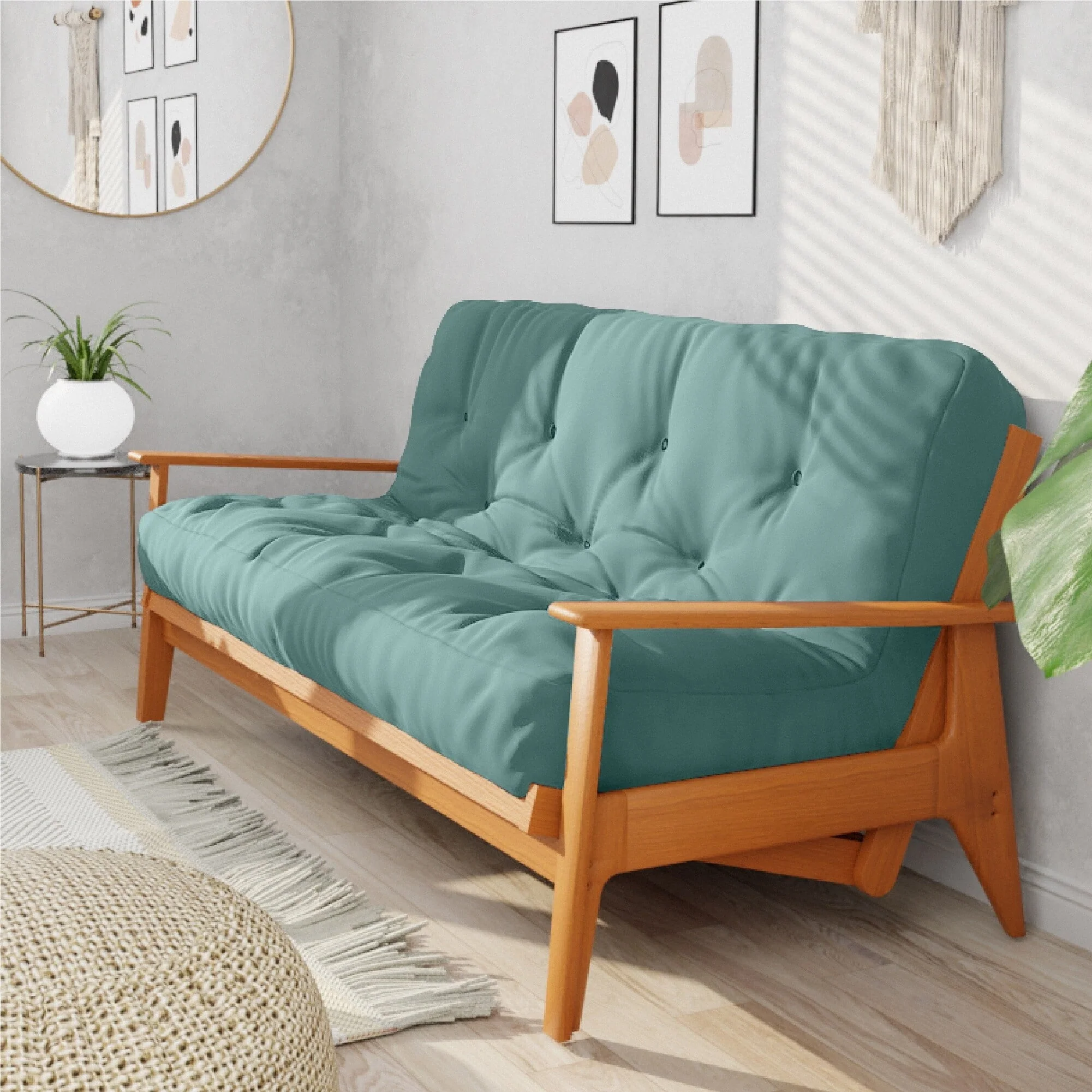 Loosh Home 10" Pocket Coil Futon Mattress. Mattress only. Frame not included. Teal - Queen