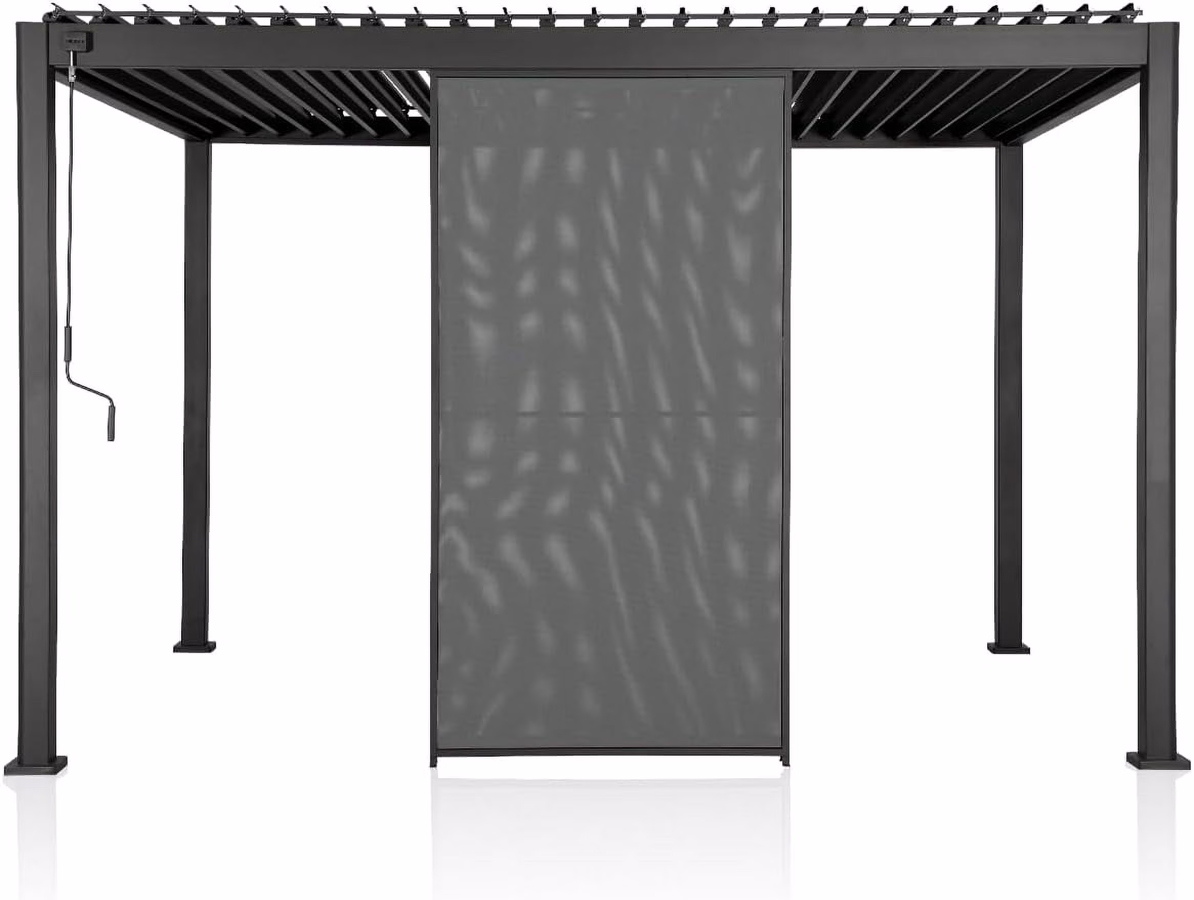 Mirador 111S Pergola Accessories, 1/3 10' Side Aluminum Deco Wall Screen, Charcoal (Not Pergola)