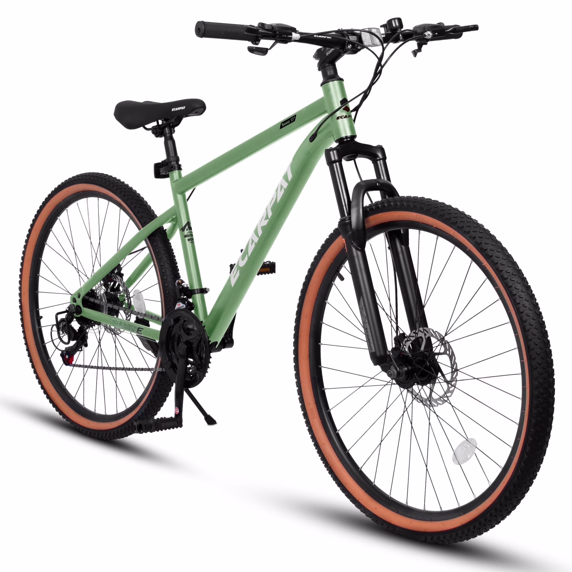 27.5 Inch Mountain Bike for Adults, Durable High Carbon Steel Frame, Disc Brakes, Stylish Brown Edge Tires, Ideal for Commuting and Outdoor Exploration