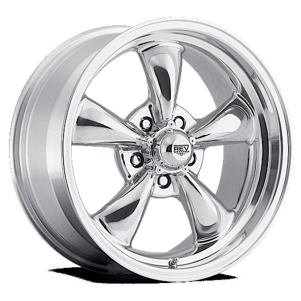 REV Wheels 100P-8806100 100 Series- 18x8 - 4.5 BS - 5x4.75/5x120.65 -Polished Finish Fits select: 1967-1992 CHEVROLET CAMARO, 1970 CHEVROLET MALIBU