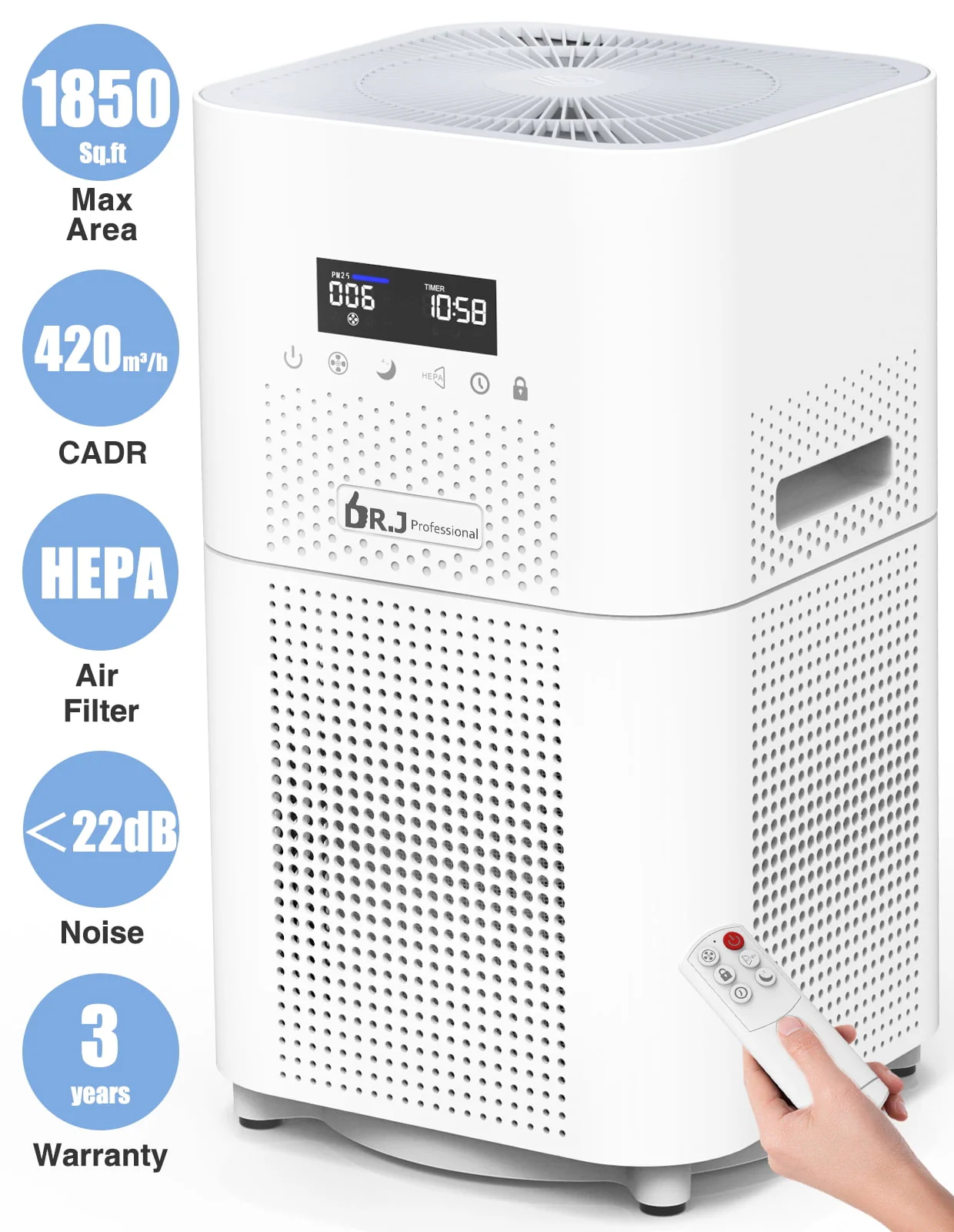 Air Purifiers for Home Large Room H13 True HEPA Filter Air Purifiers for Bedroom Up to 1850sqft Remove 99.97%