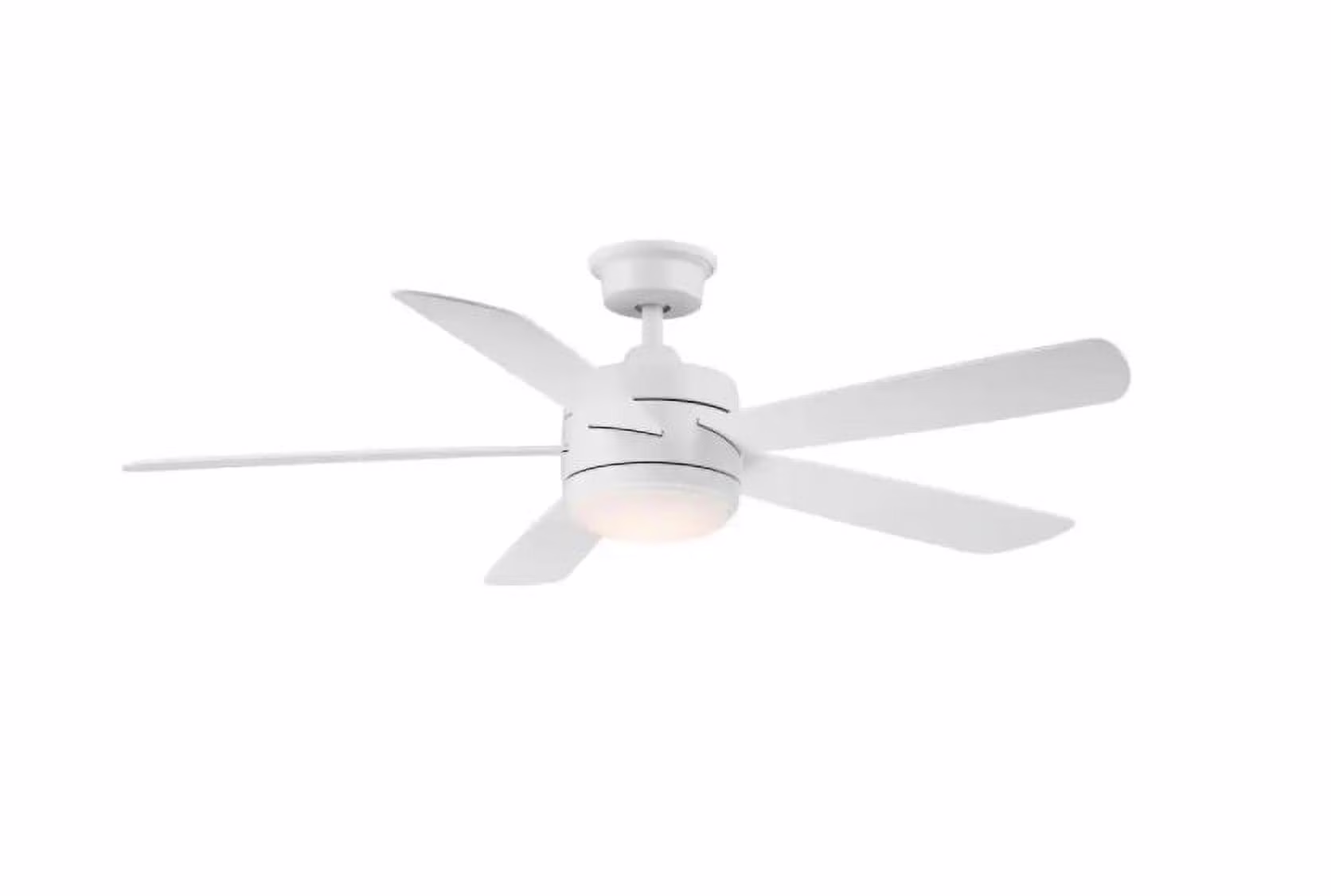 Hampton Bay Averly 52" LED Matte White Ceiling Fan w/Color Changing Technology