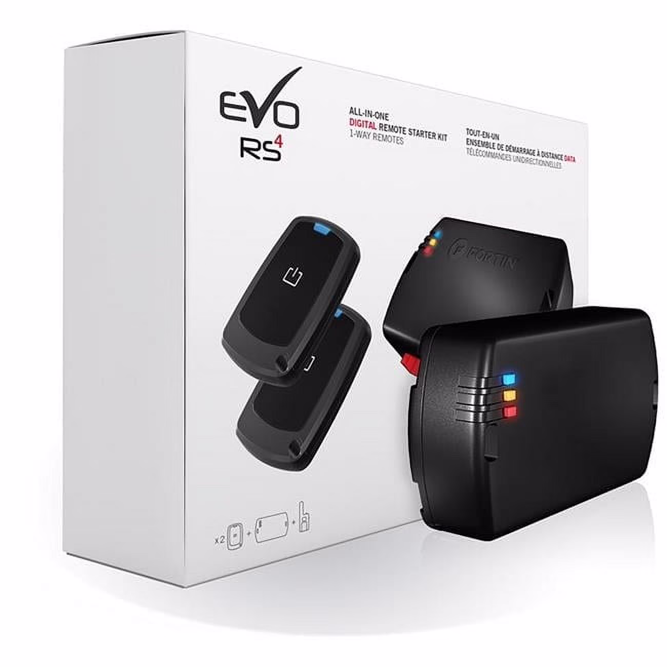 Remote Starter for Low Current Vehicles with Two 4-Button 1-Way Remotes