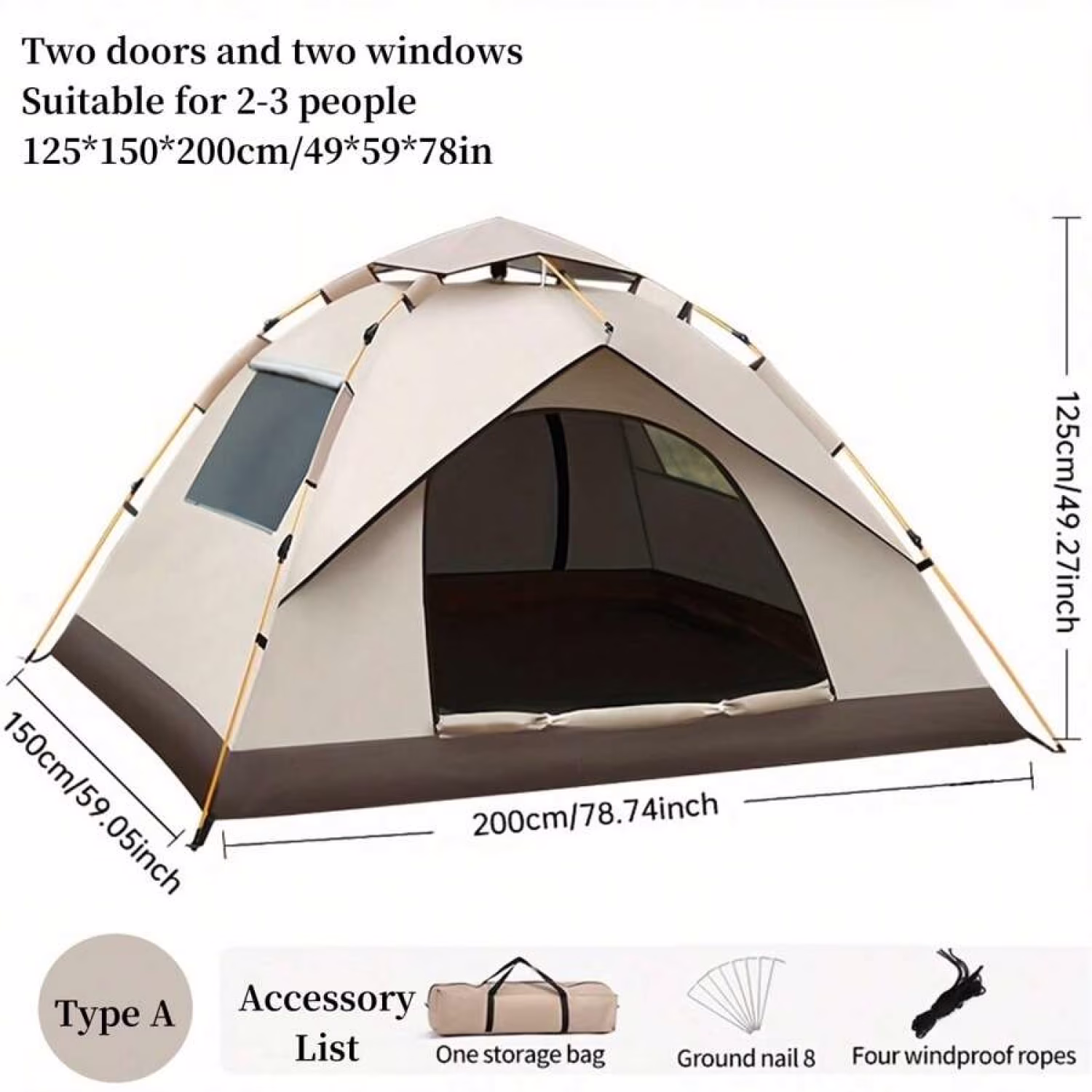 odorsTT  Camping Tent,Automatic Pop-Up Tent,Easy Set Up Tent, Portable Windproof Dome